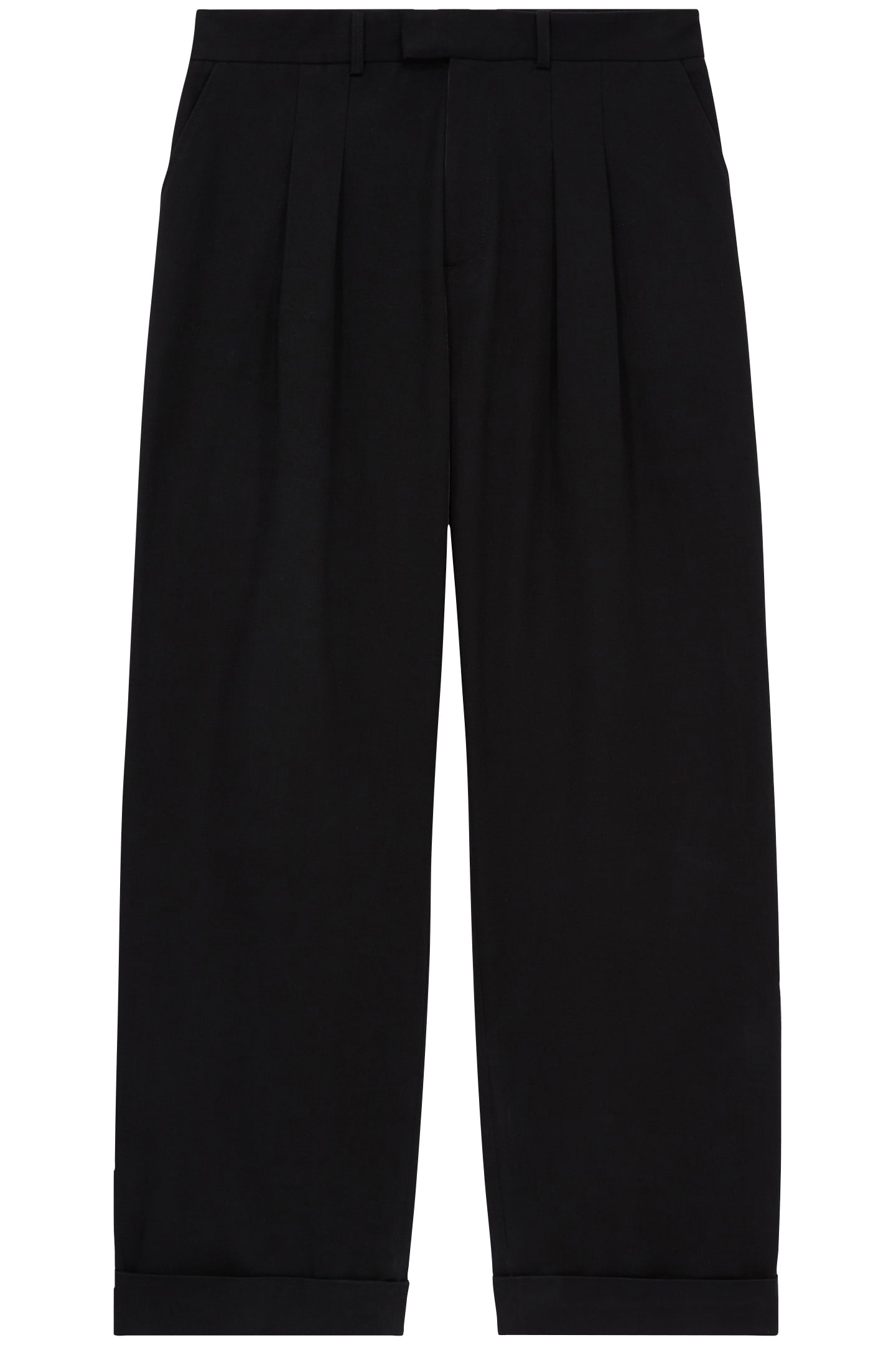 PLEATED TROUSERS WITH TURNS BLACK 3