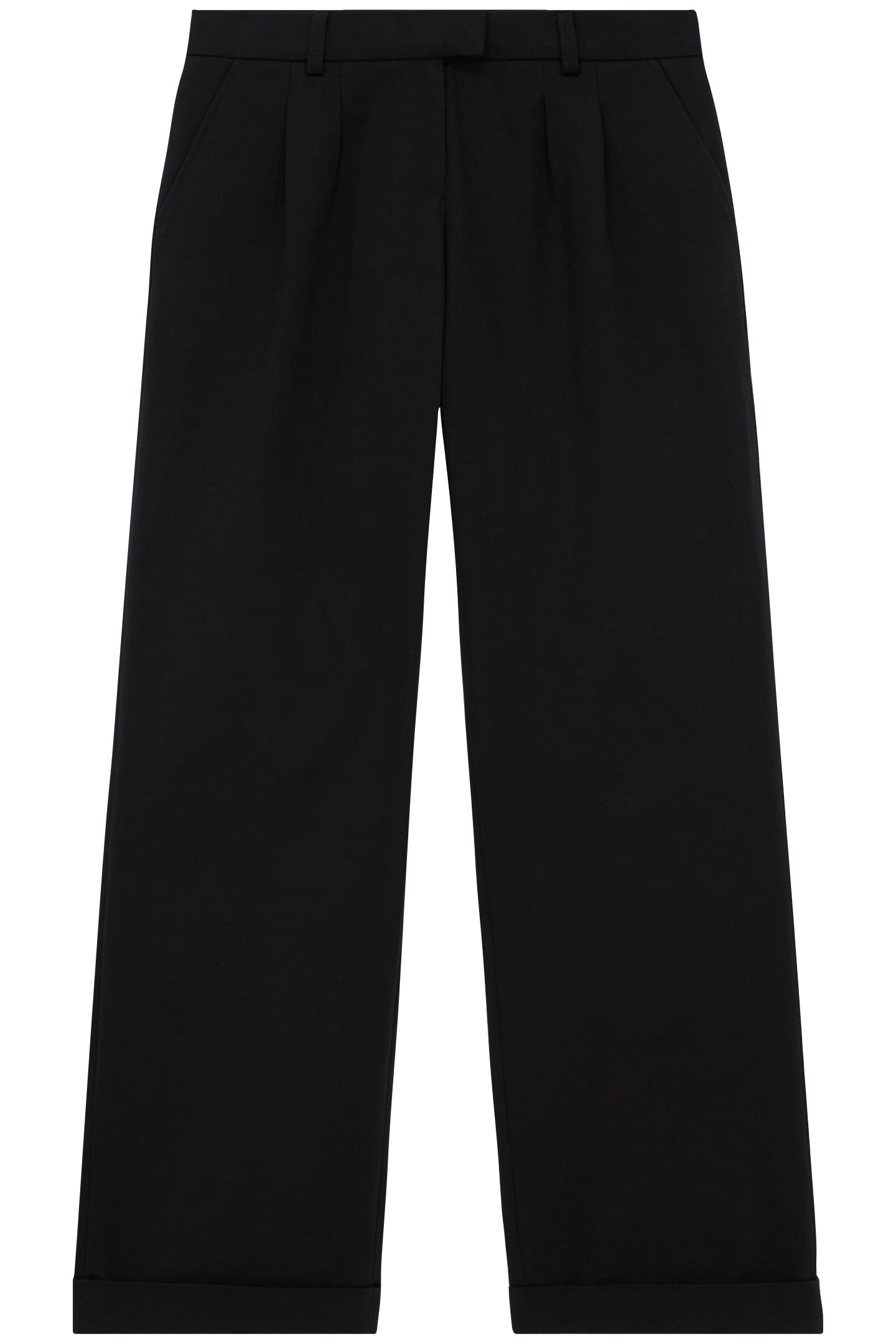 PLEATED TROUSERS WITH TURNS BLACK 3