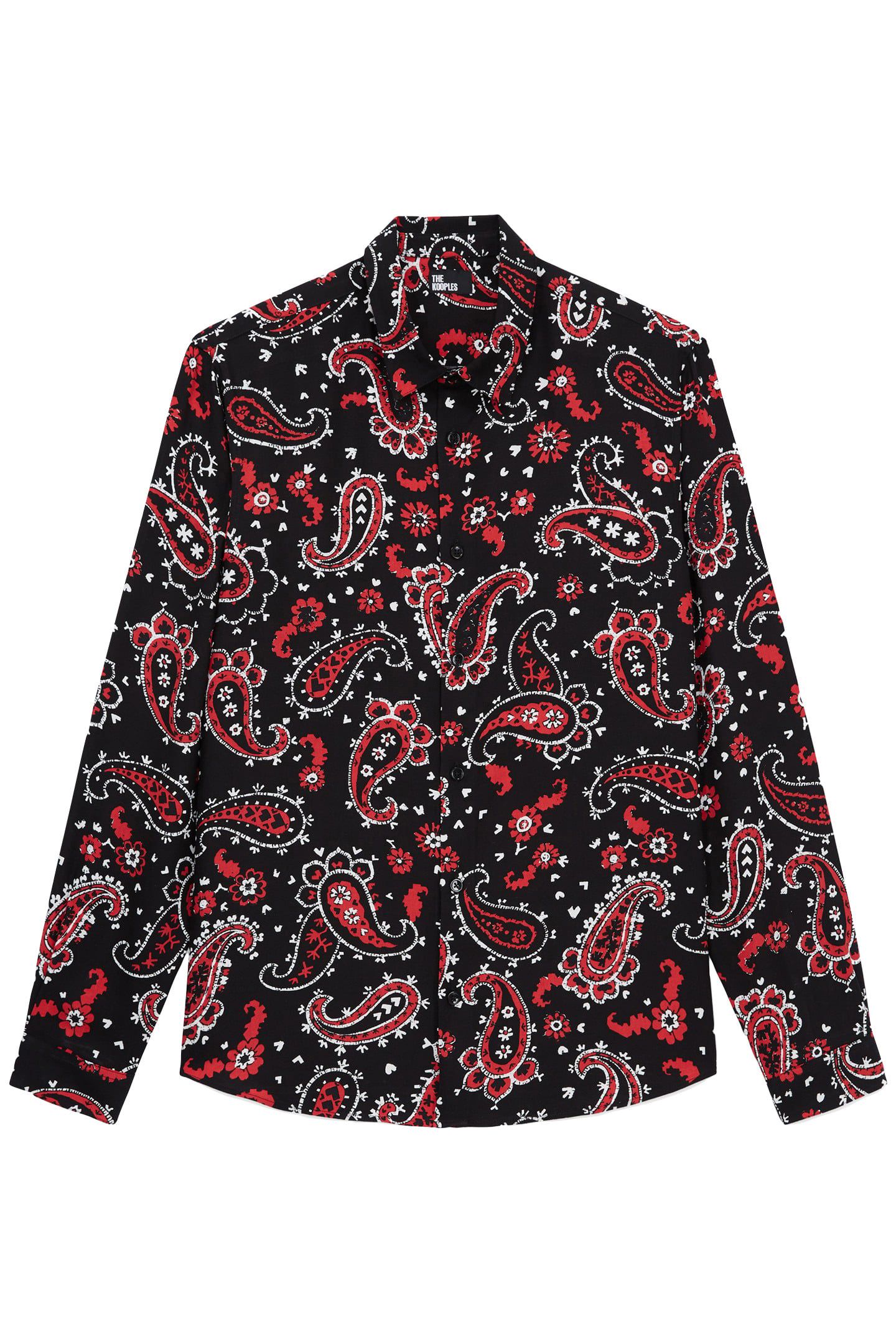 LONG SLEEVE SHIRT WITH CLASSIC COLLAR BLACK-RED 1