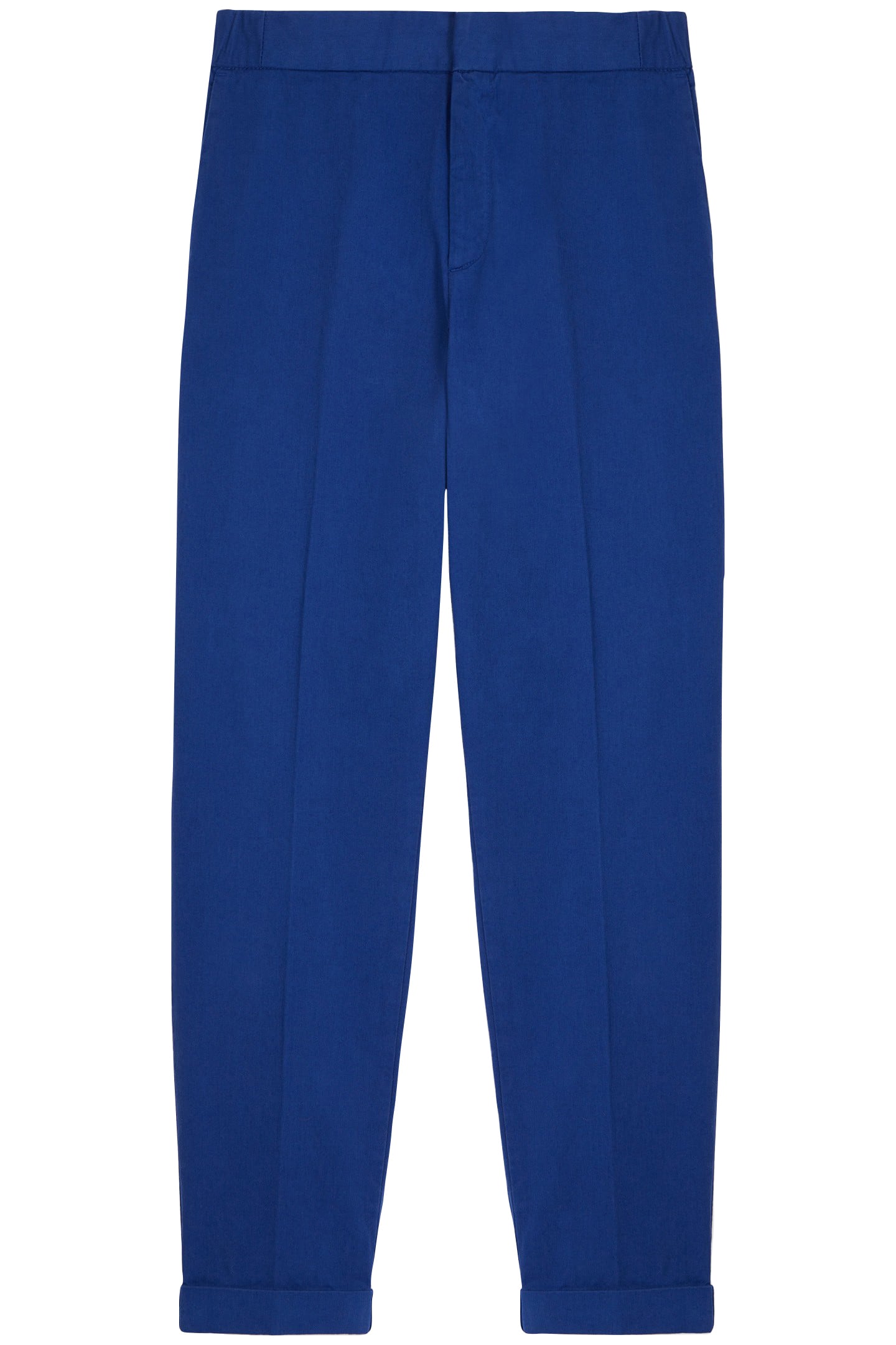 STRAIGHT PANTS WITH SEMI-ELASTICATED WAISTBAND BLUE 3
