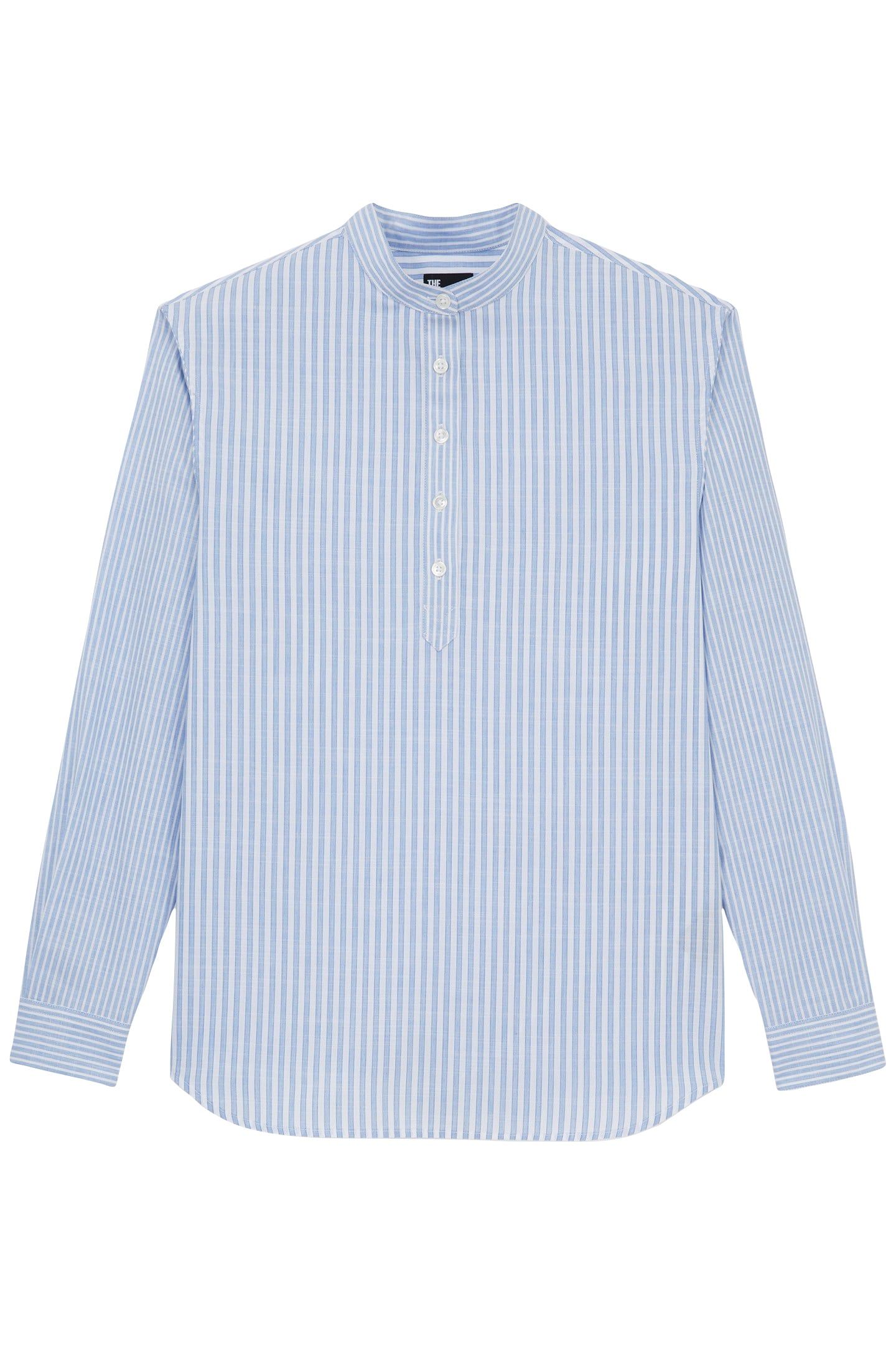 LONG SLEEVE SHIRT WITH CLASSIC COLLAR BLUE WHITE 3