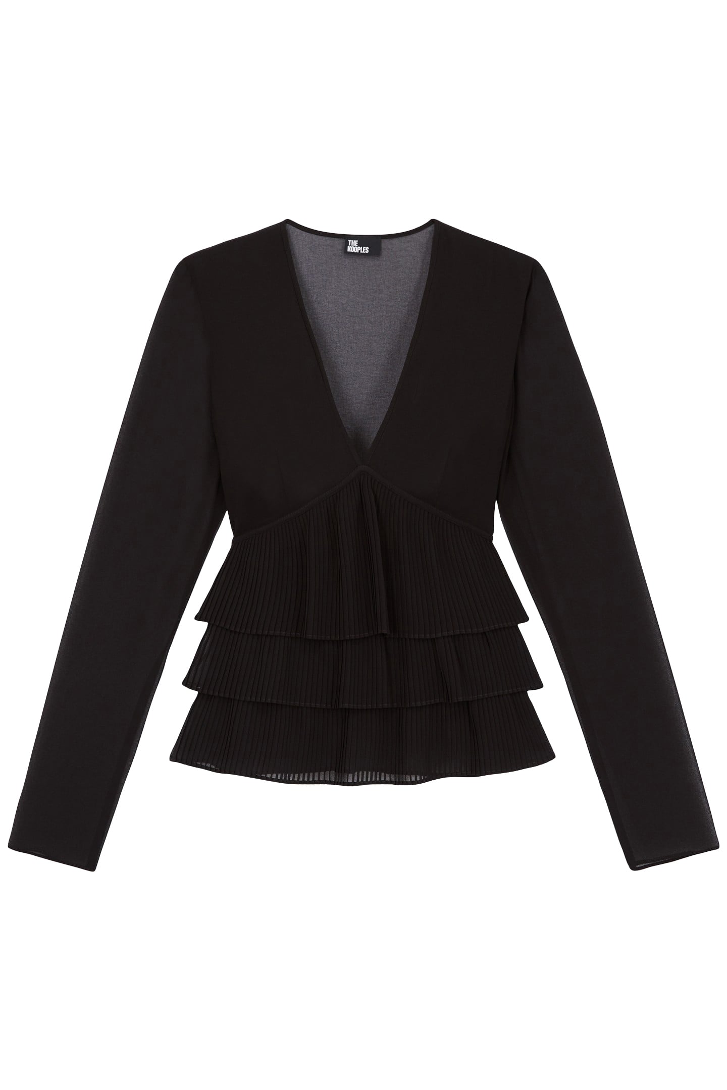 LONG-SLEEVED TOP WITH A V-NECK BLACK 4