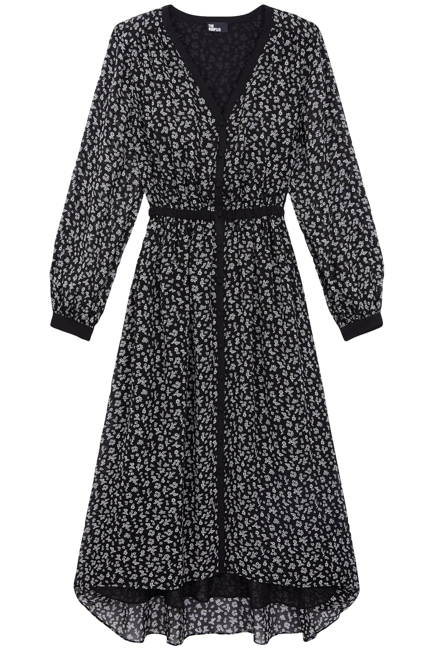 LONG DRESS WITH LONG SLEEVES BLACK-ECRU 3