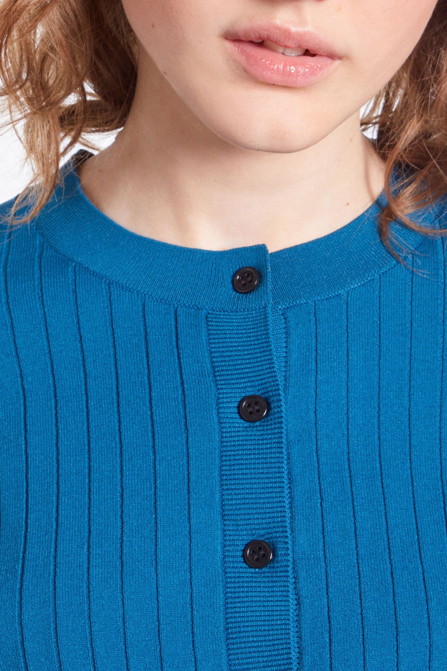 CROPPED CARDIGAN EN COTES MEDIUM BLUE 6