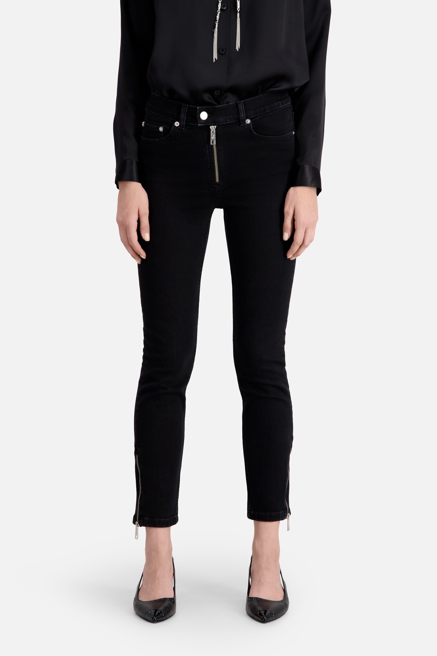 DENIM MOTORCYCLE JEANS WITH ZIPS 1