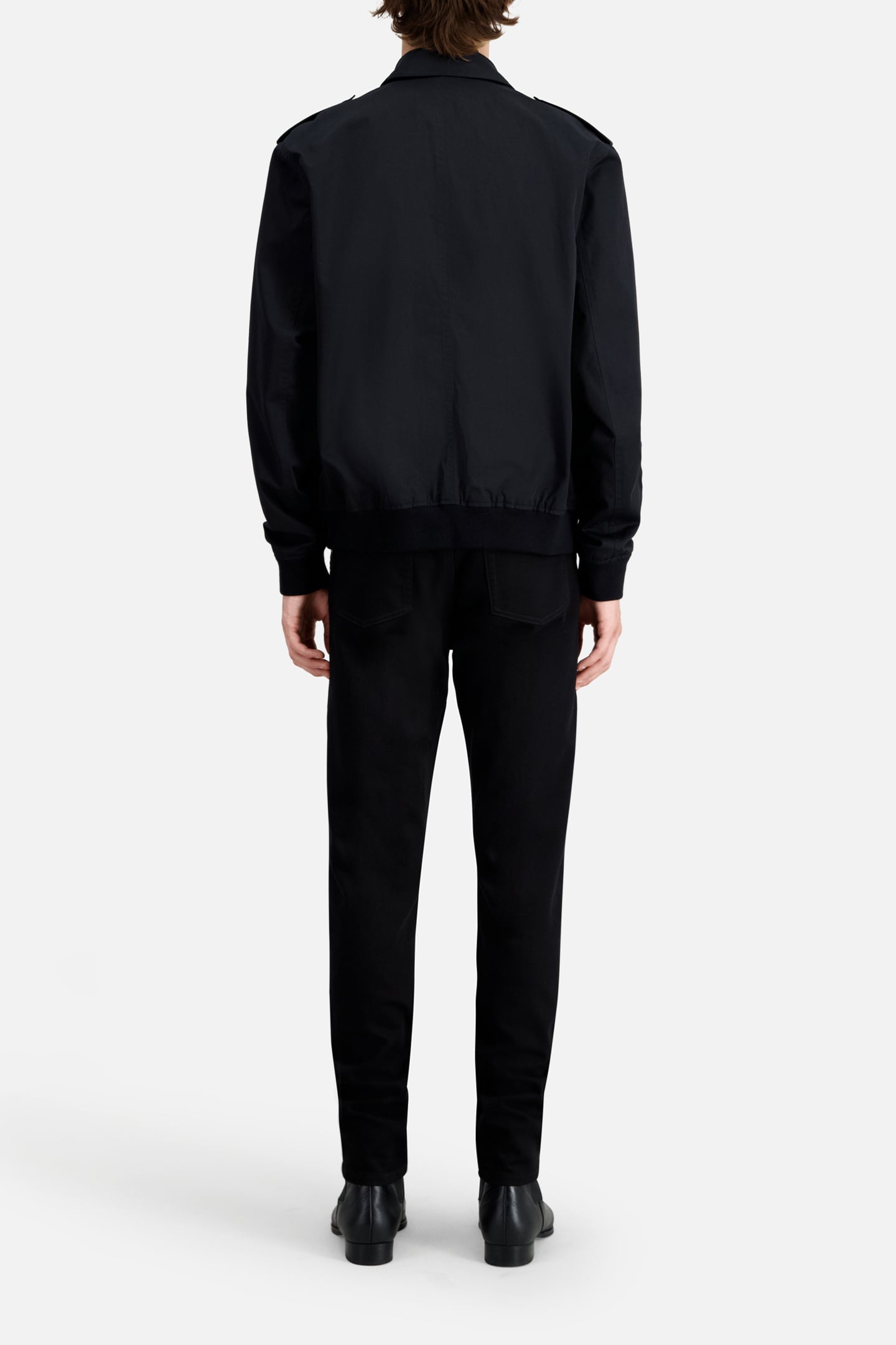 JACKET WITH COLLAR AND FRONT PATCH POCKETS BLACK 3