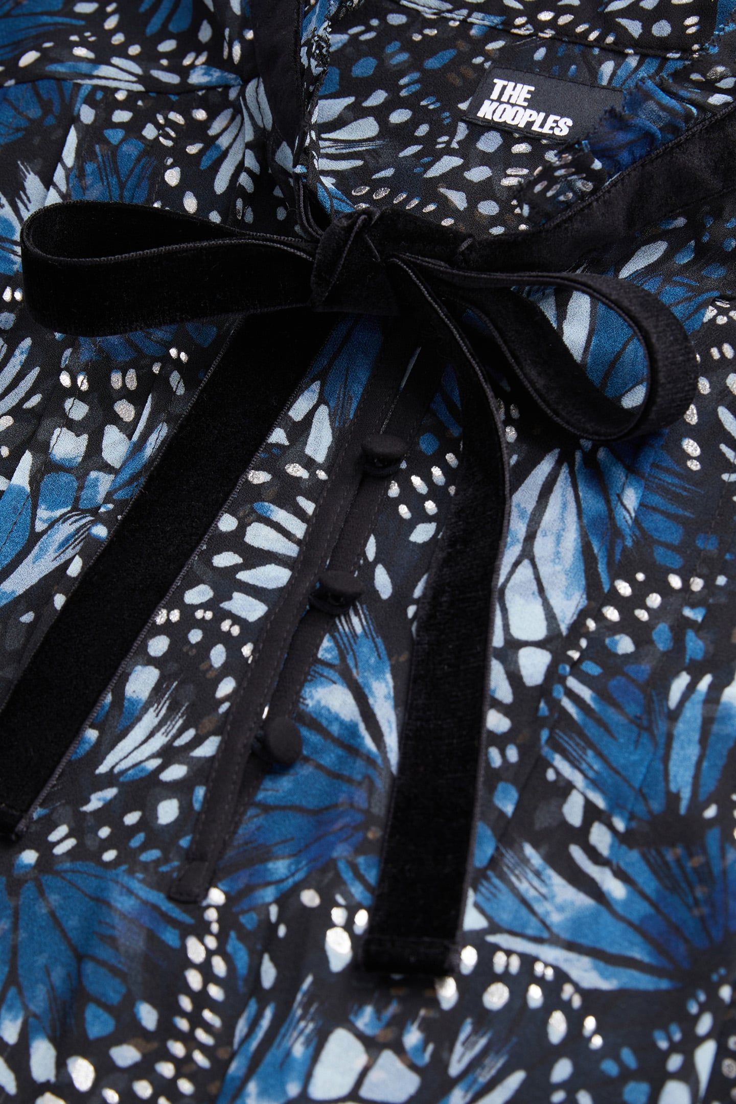 ML TOP BUTTONED NECKLINE WITH VELVET BRAID BLUE 5