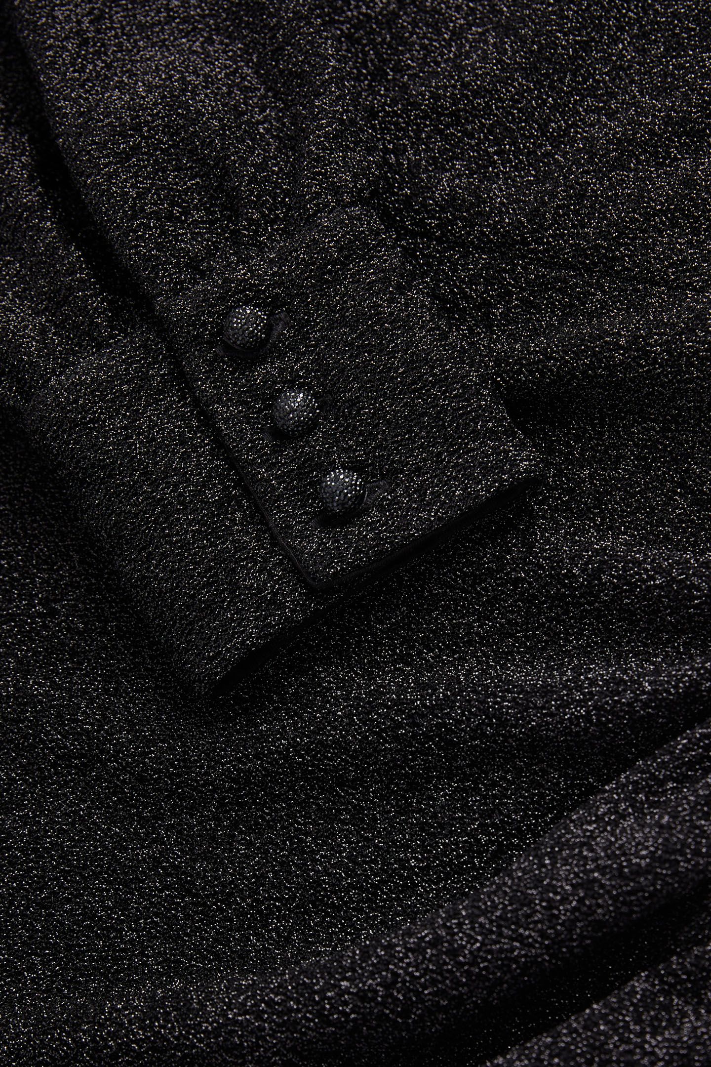 SHORT SEQUIN DRESS WITH DRAPED SKIRT BLACK 2