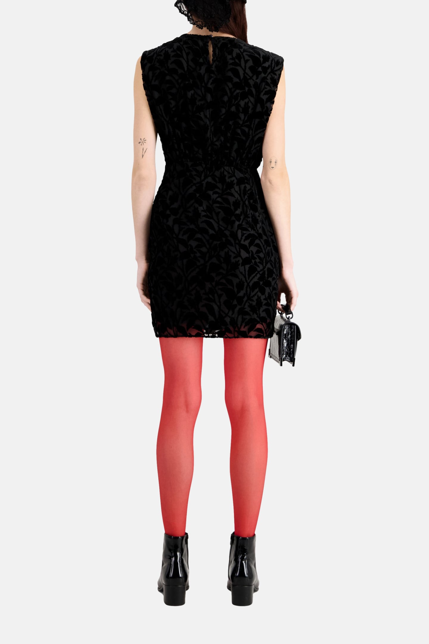 SHORT DRESS ML DRAPED SKIRT BLACK 3