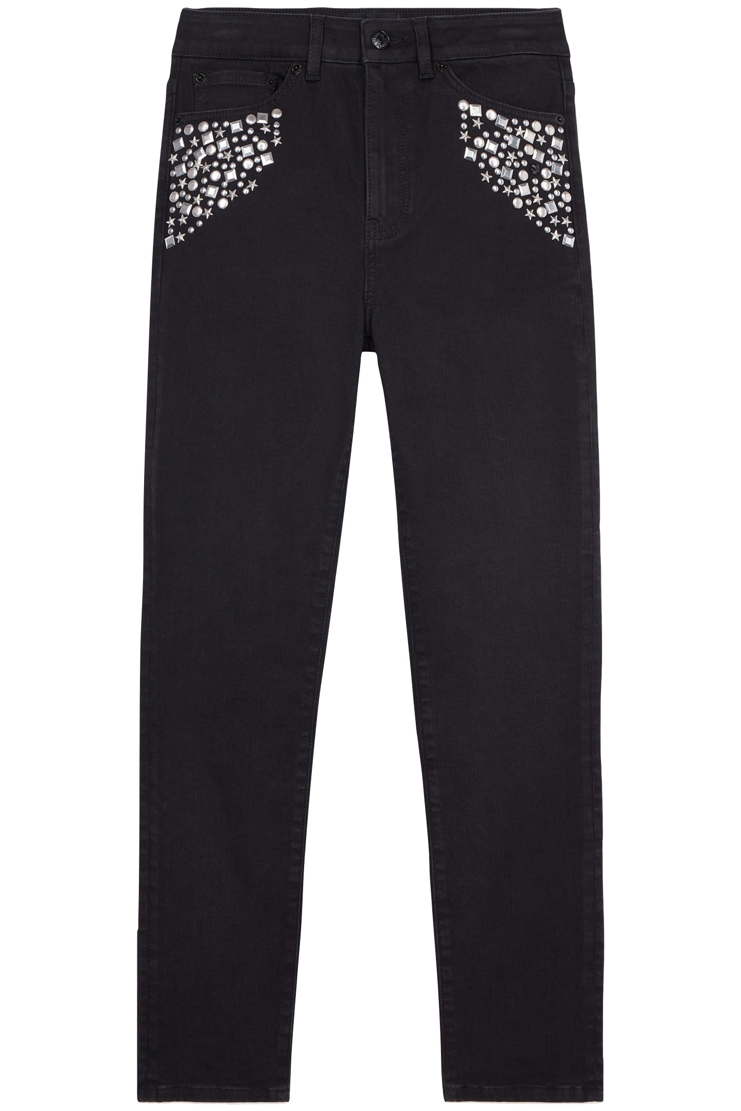 JEANS HOTFIX ON THE WAISTBAND BLACK WASHED 2