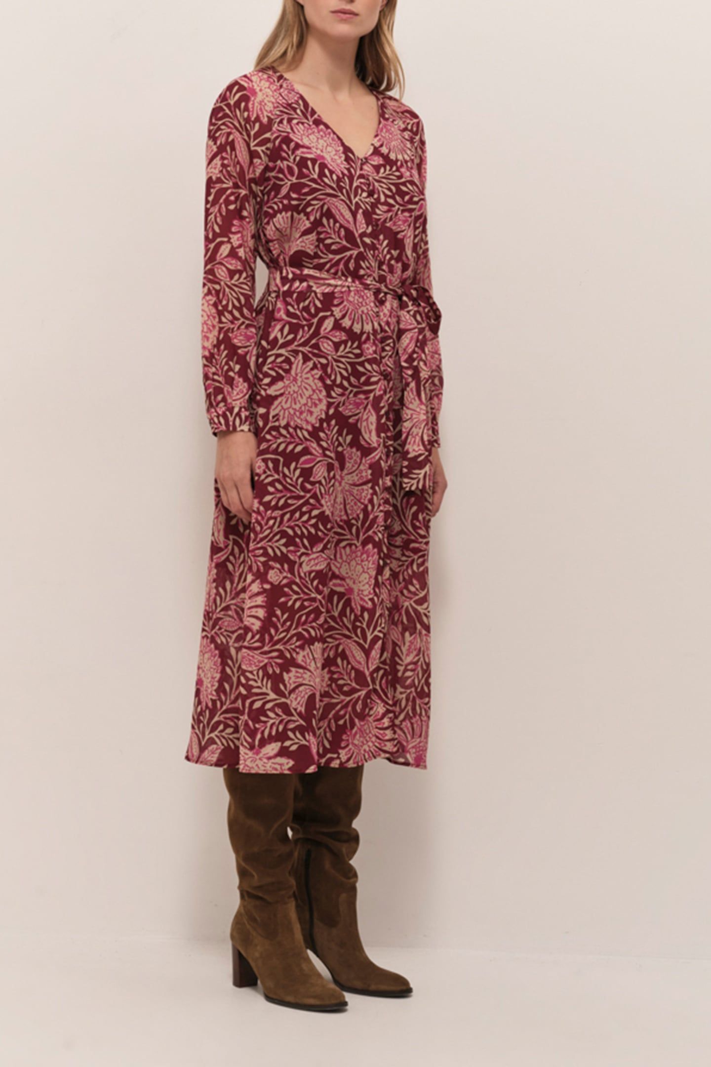 RISTY - LONG OPERA DRESS WITH BAROQUE FOLIAGE PRINT 3