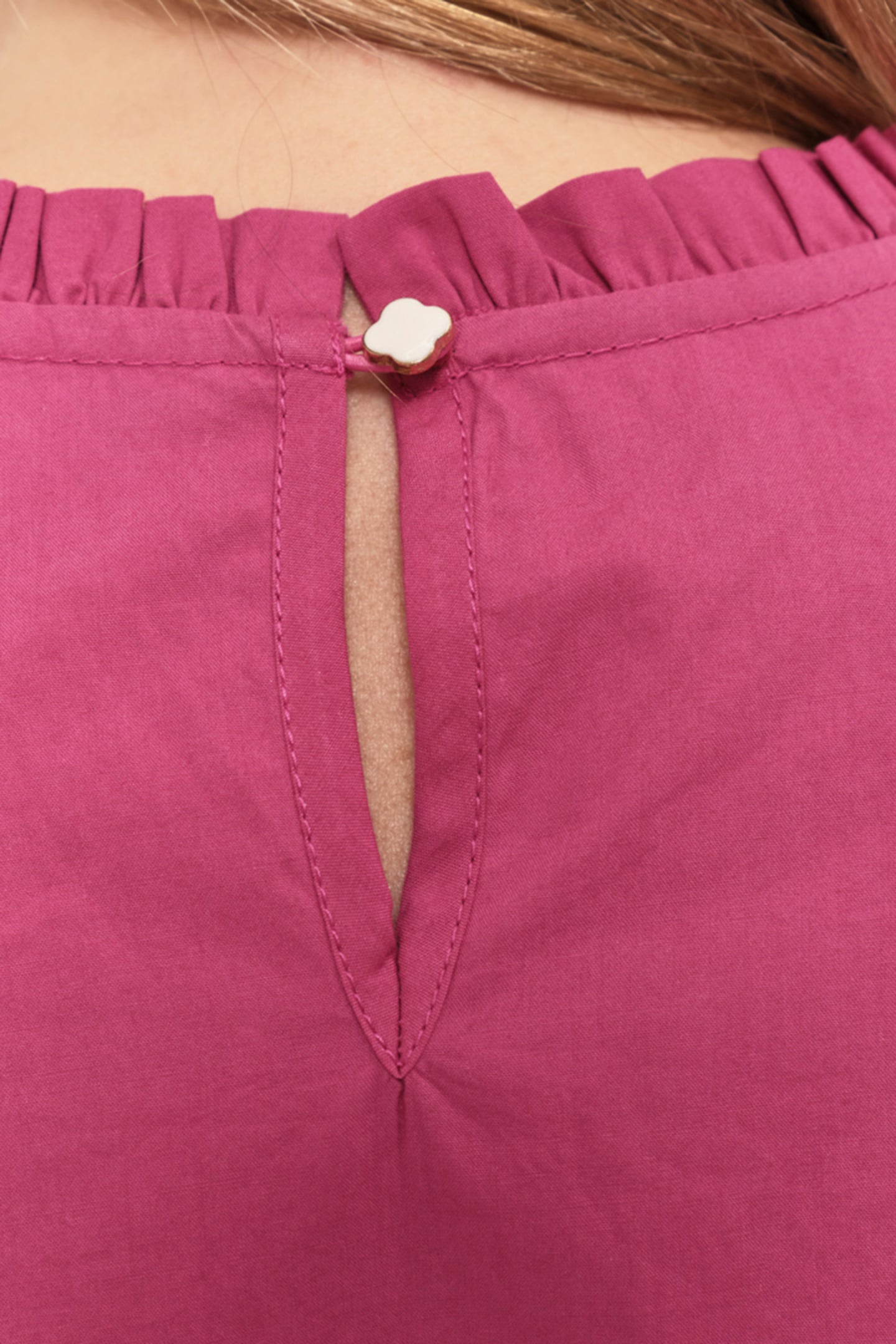 CRISTAL - FUCHSIA BLOUSE WITH RUFFLED COLLAR AND LACE 6