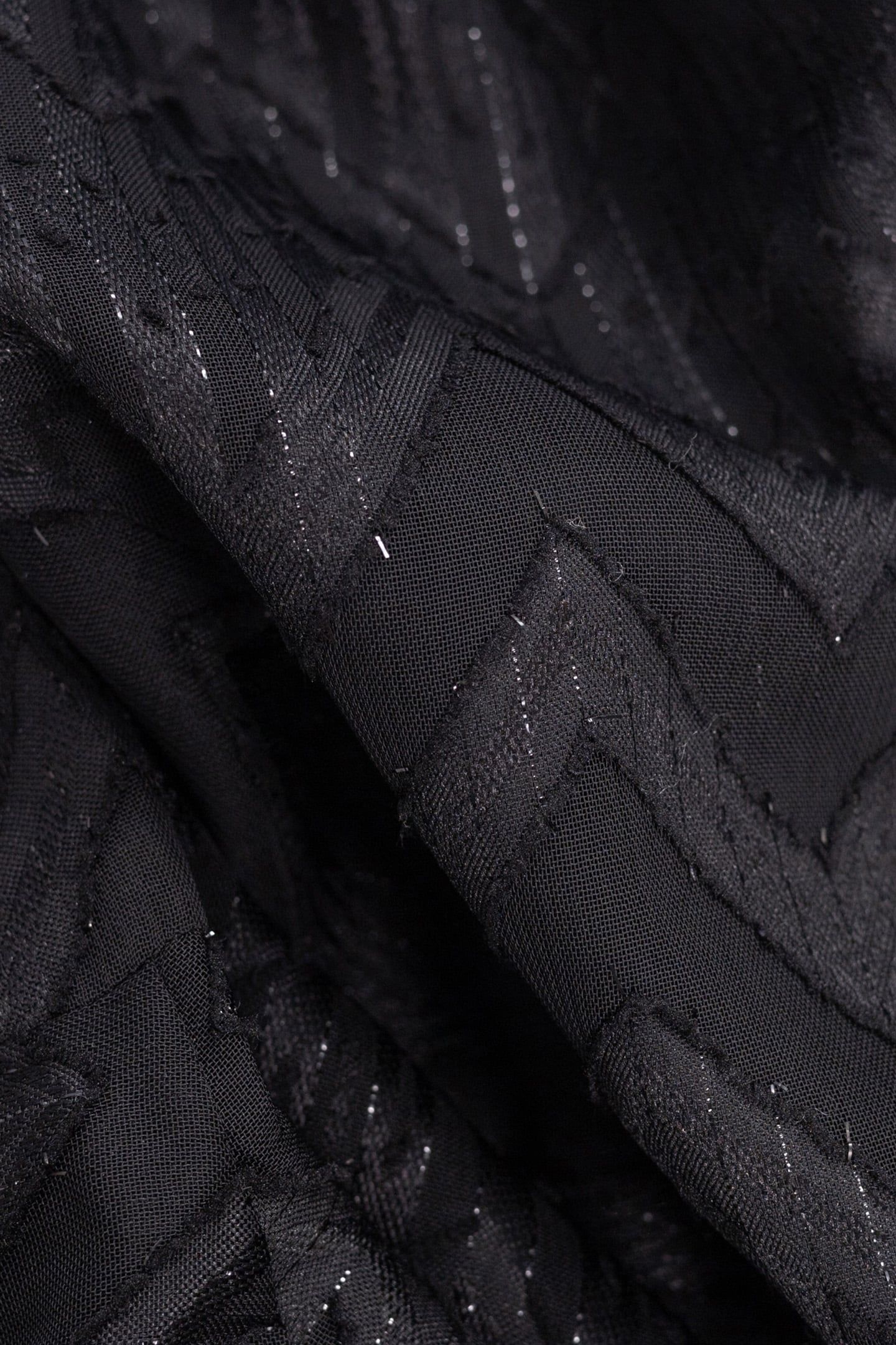 BLACK JACQUARD HERRINGBONE LUREX VOILE BLOUSE 7