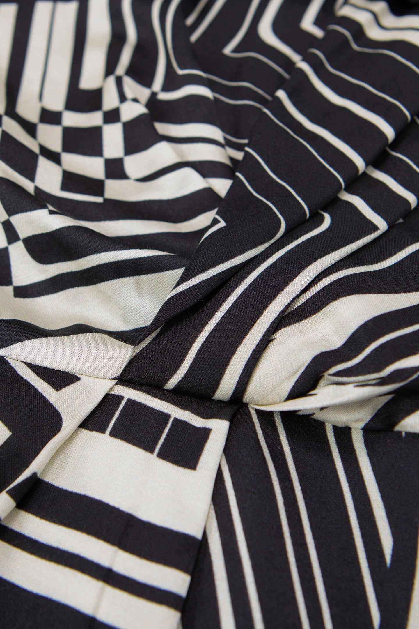 PURE EDITION-ART DECO GRAPHIC DRAPED BLACK DRESS 7