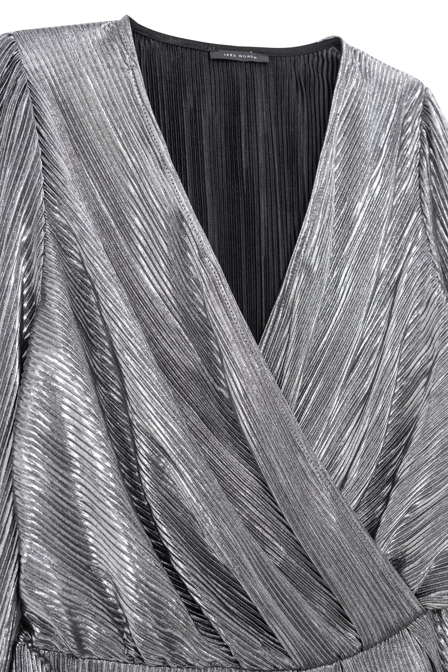 BLACK METALLIC PLEATED DRESS 6