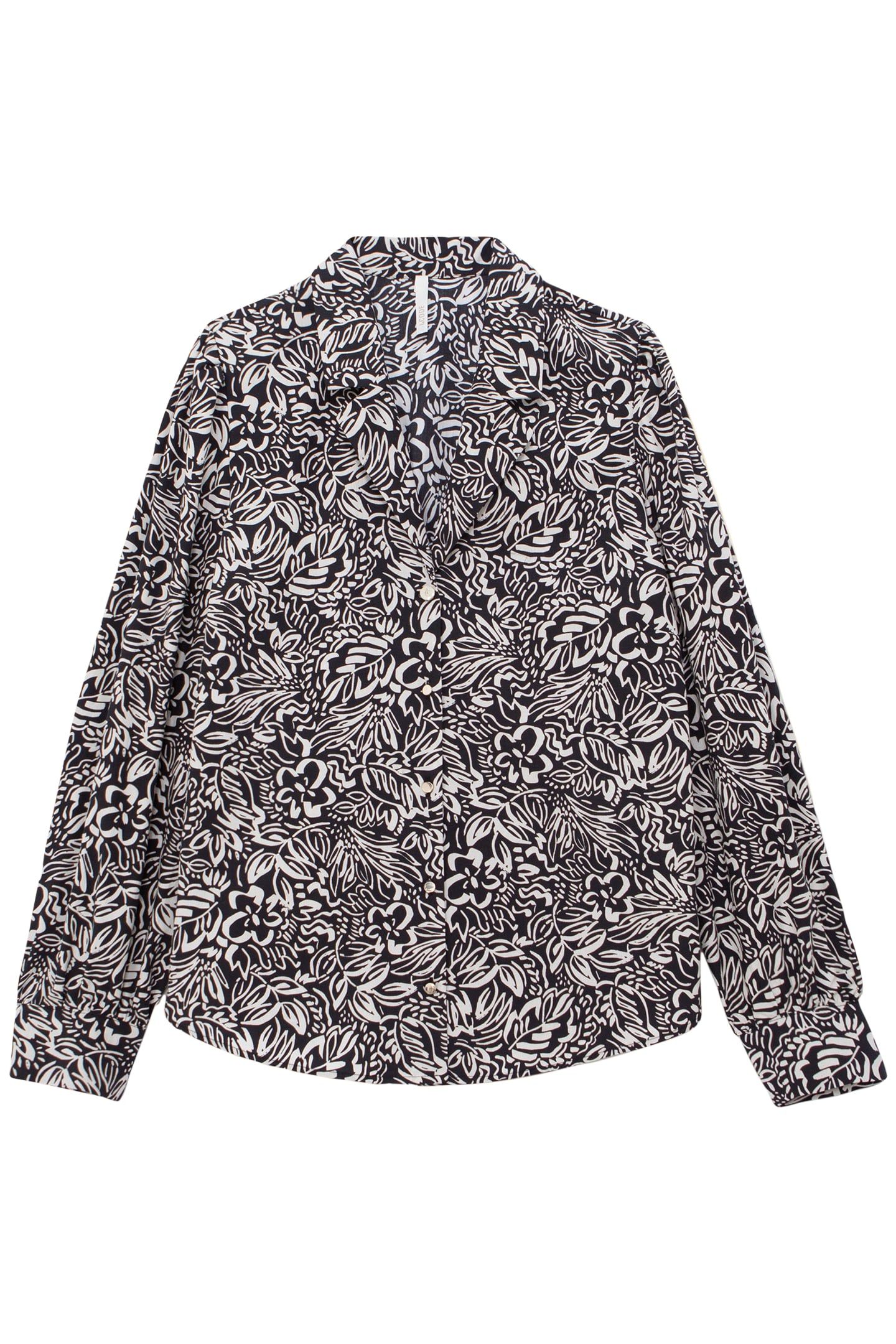BLACK SHIRT WITH GRAPHIC FLORAL PRINT 4