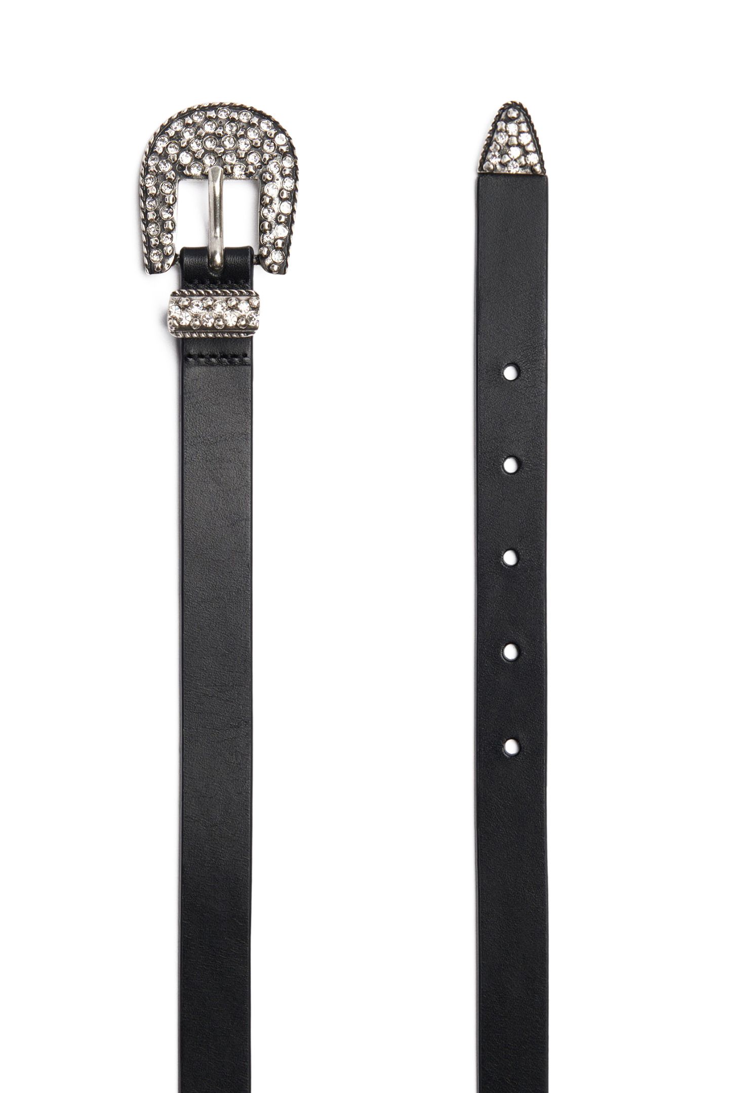 BRASS THIN BELT BLACK 3