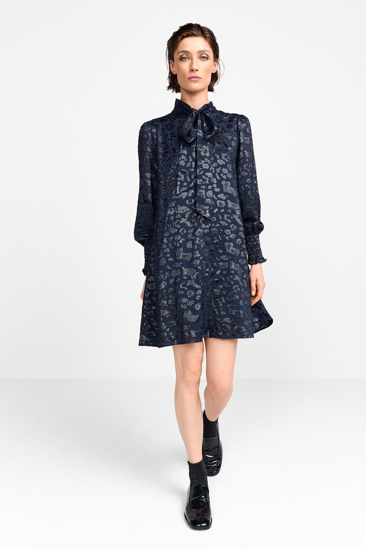 MINI DRESS WITH BOW MIDNIGHT BLUE 2