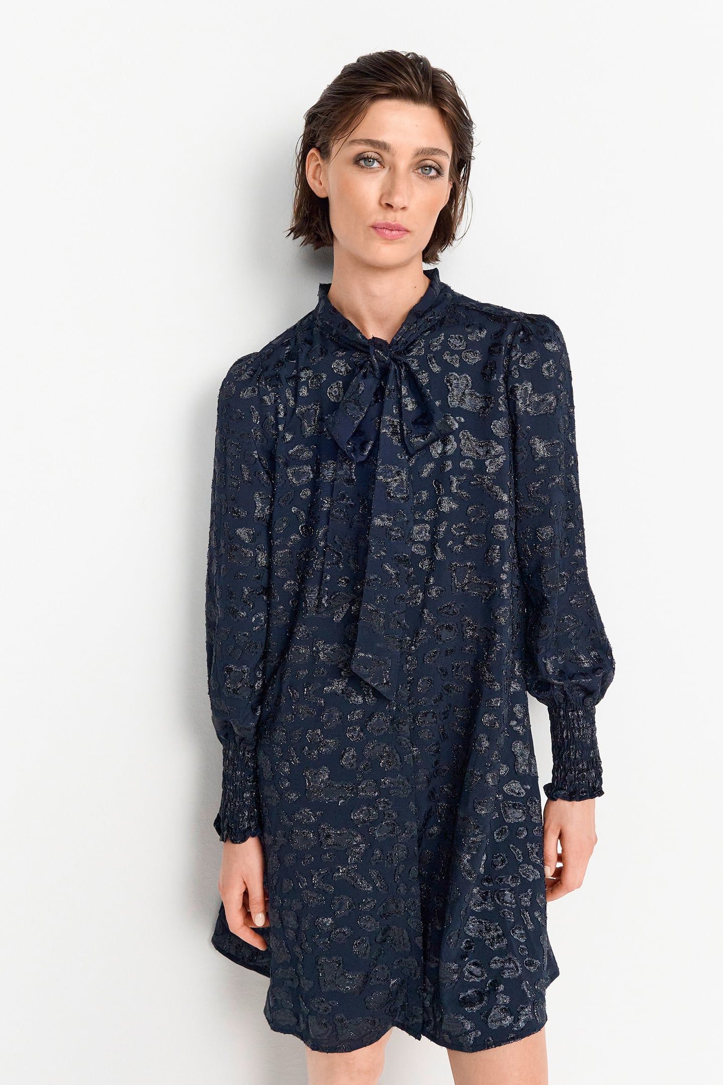 MINI DRESS WITH BOW MIDNIGHT BLUE 1