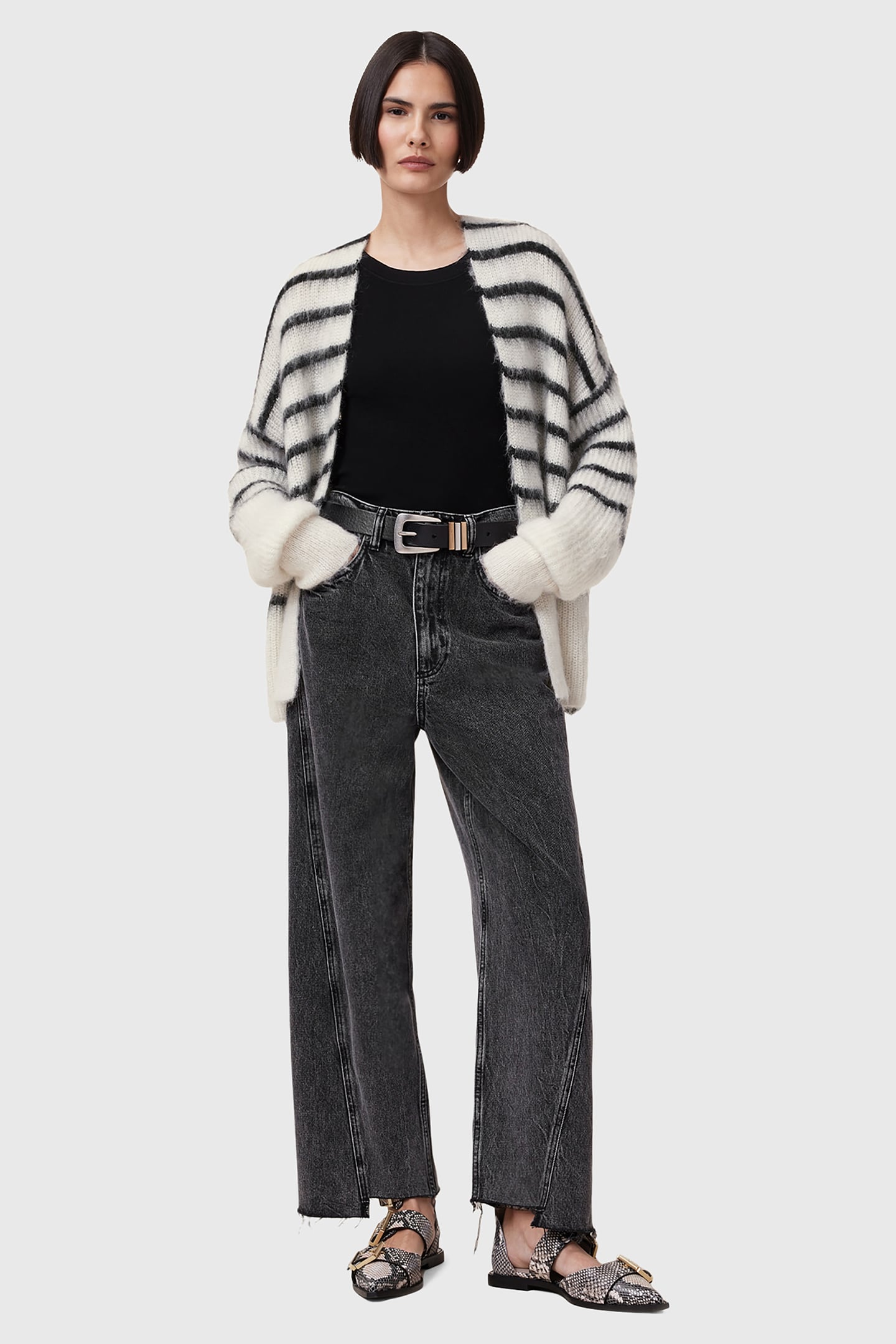 RIGA CARDIGAN CHALK WHITE/BLACK 3