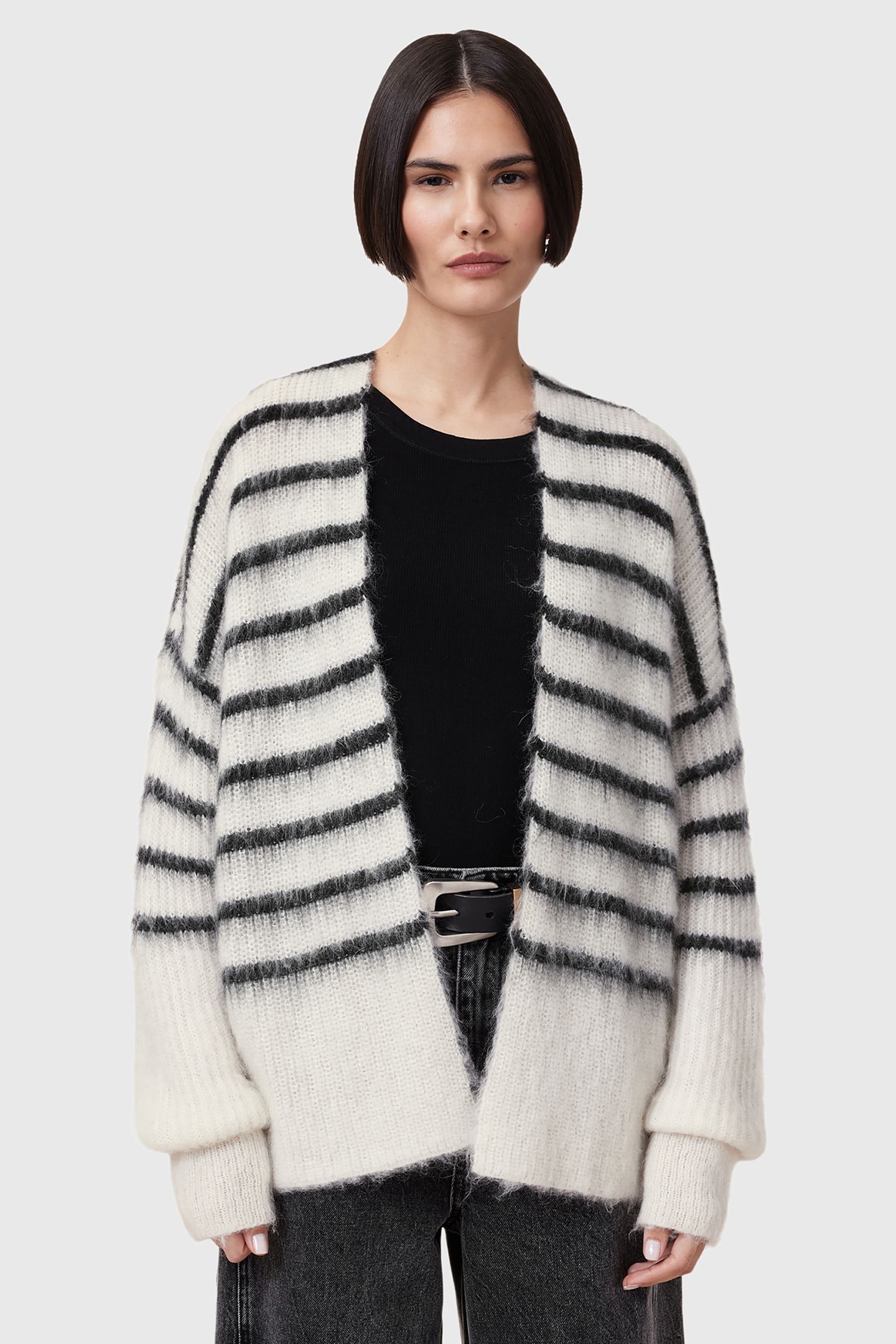 RIGA CARDIGAN CHALK WHITE/BLACK 1