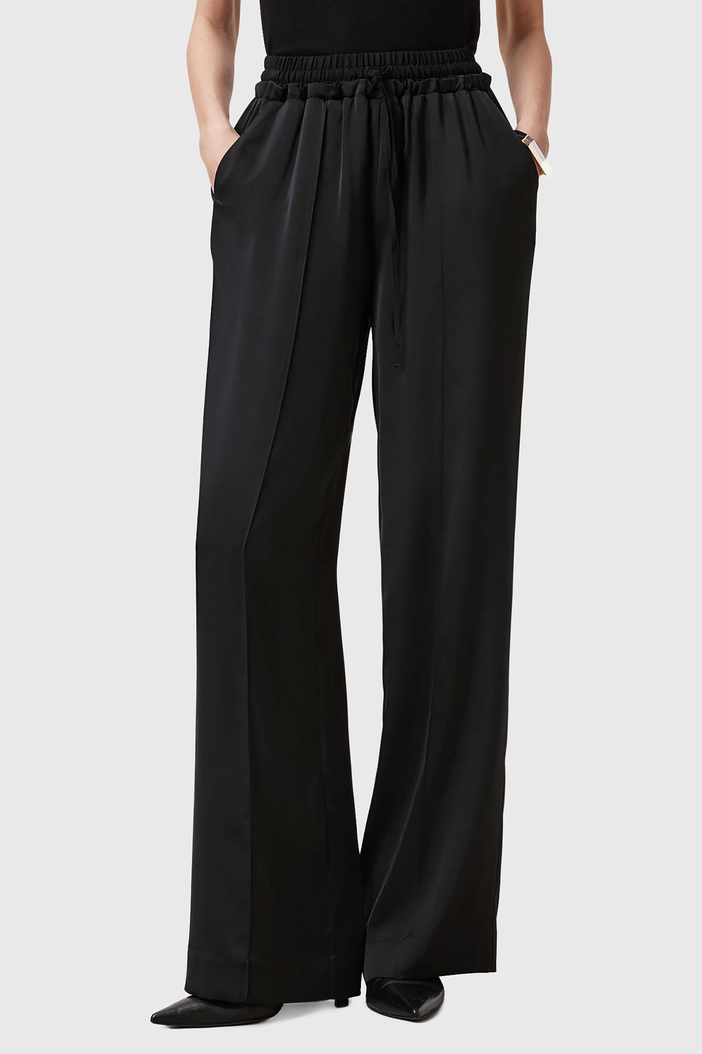 ALBA SATIN TROUSER BLACK 1