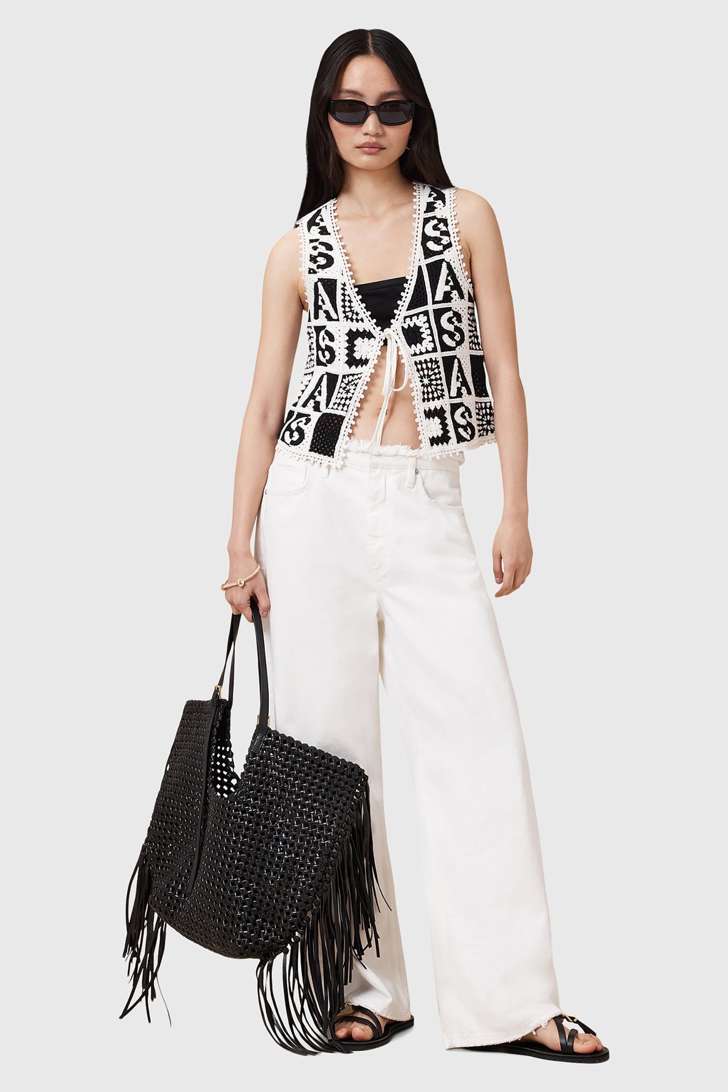 FLORENCE WAISTCOAT BLACK/CHALK WHITE 5