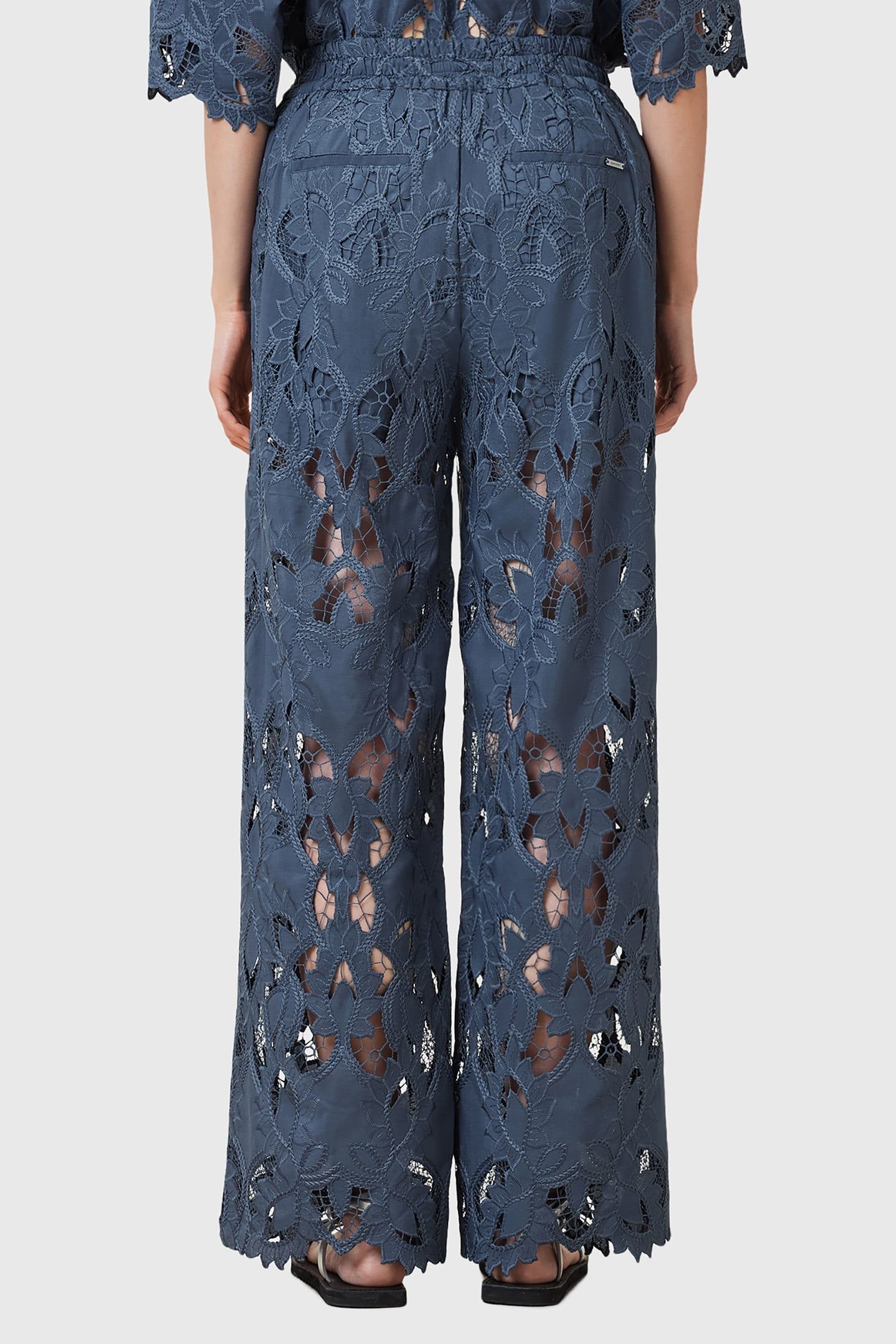 CHARLI EMB TROUSER DUSTY BLUE 2