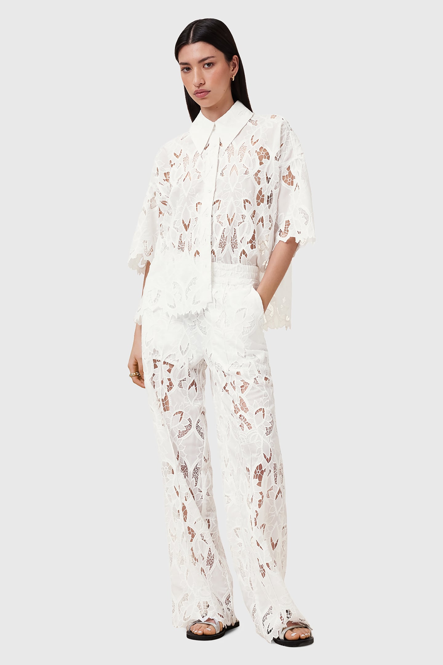 CHARLI EMB TROUSER SNOW WHITE 6