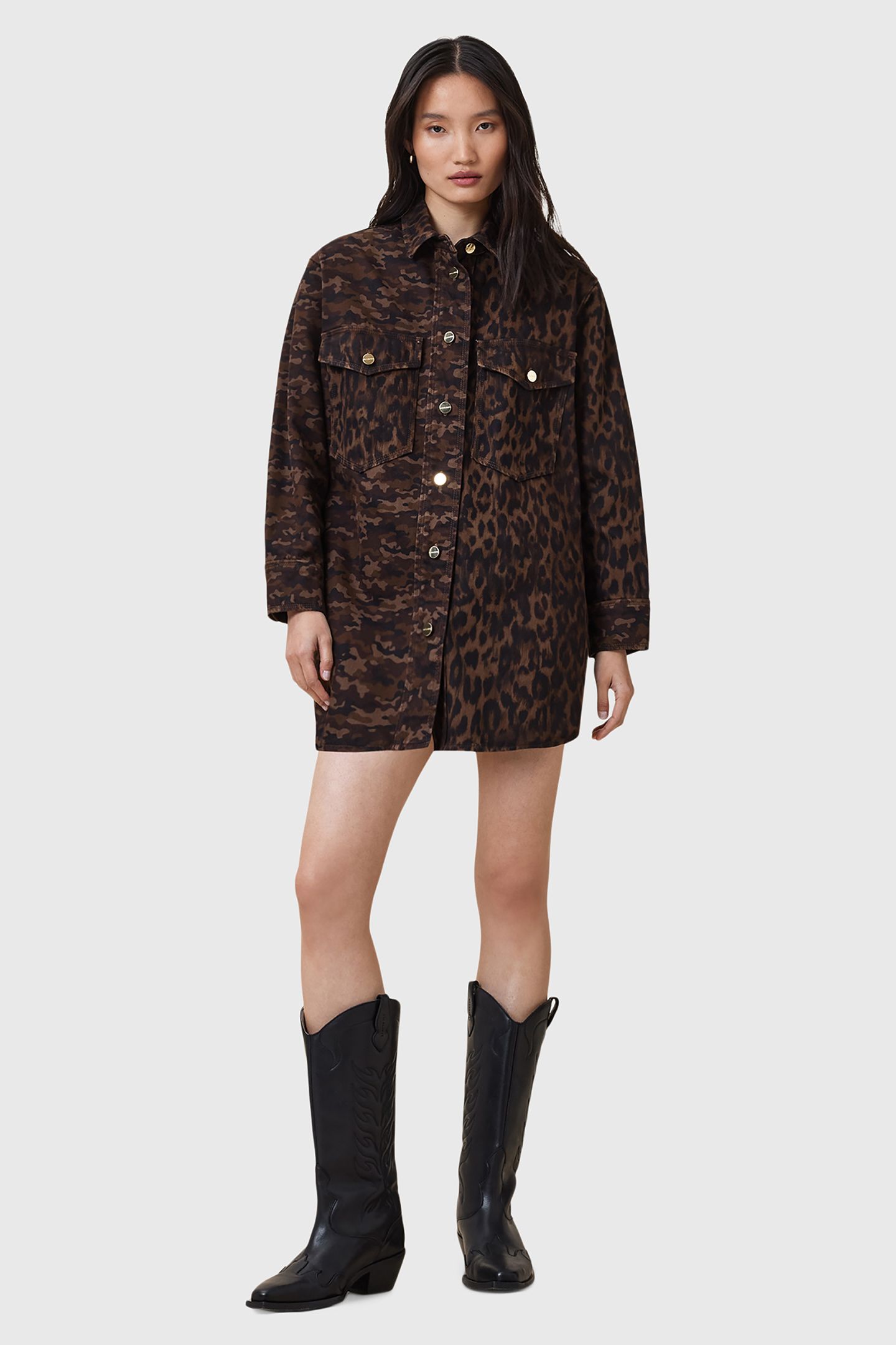FAYE SHACKET DRESS CAMO BROWN 3