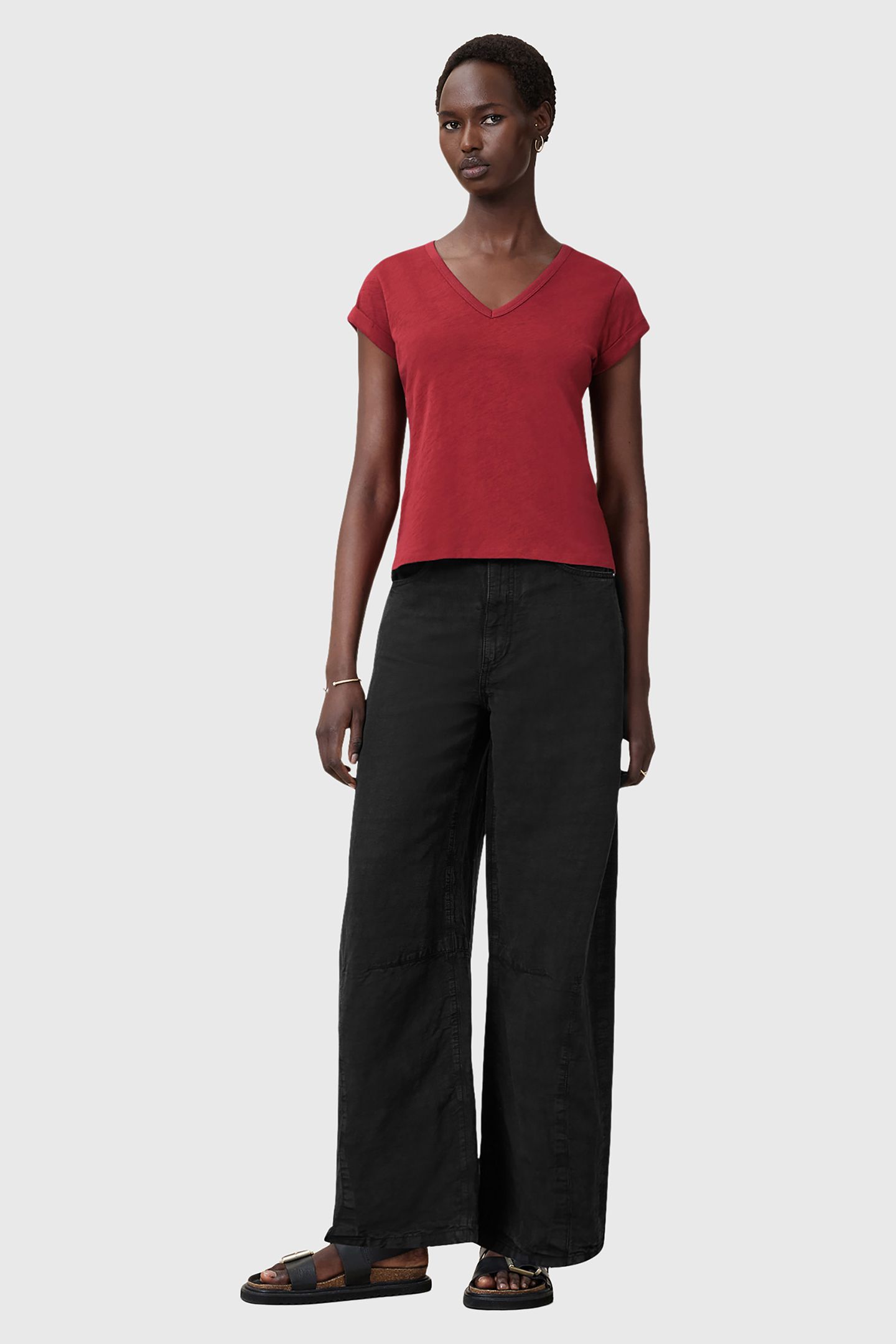 ANNA V TEE BURNT BRICK RED 3