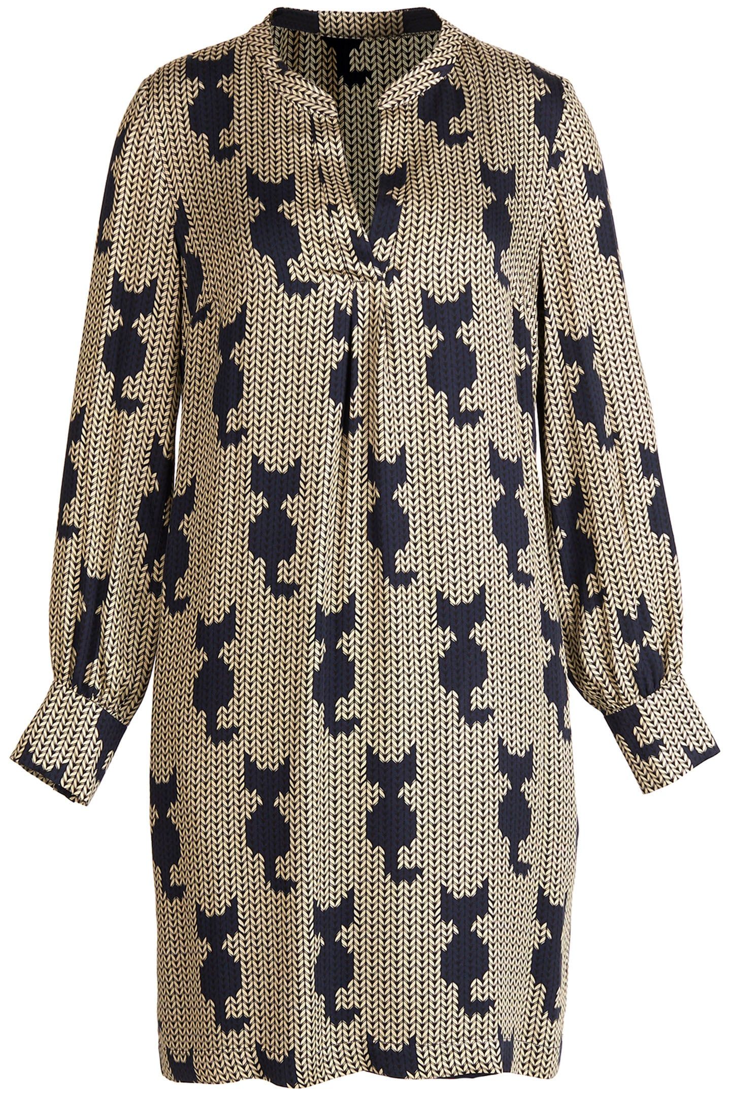 PRINTED VISCOSE DRESS IN BLUE 4