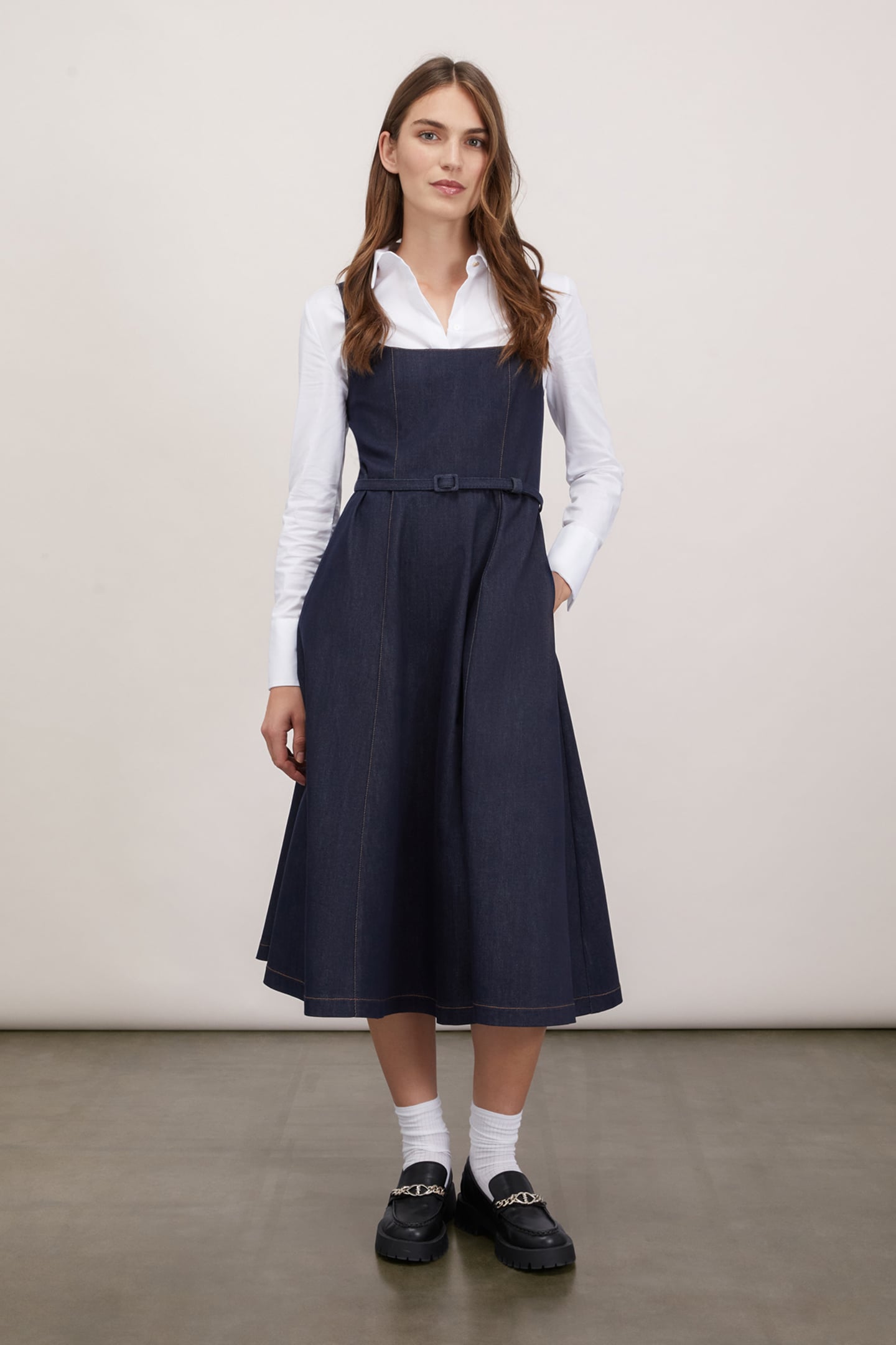 DENIM MIDI DRESS BLUE 1