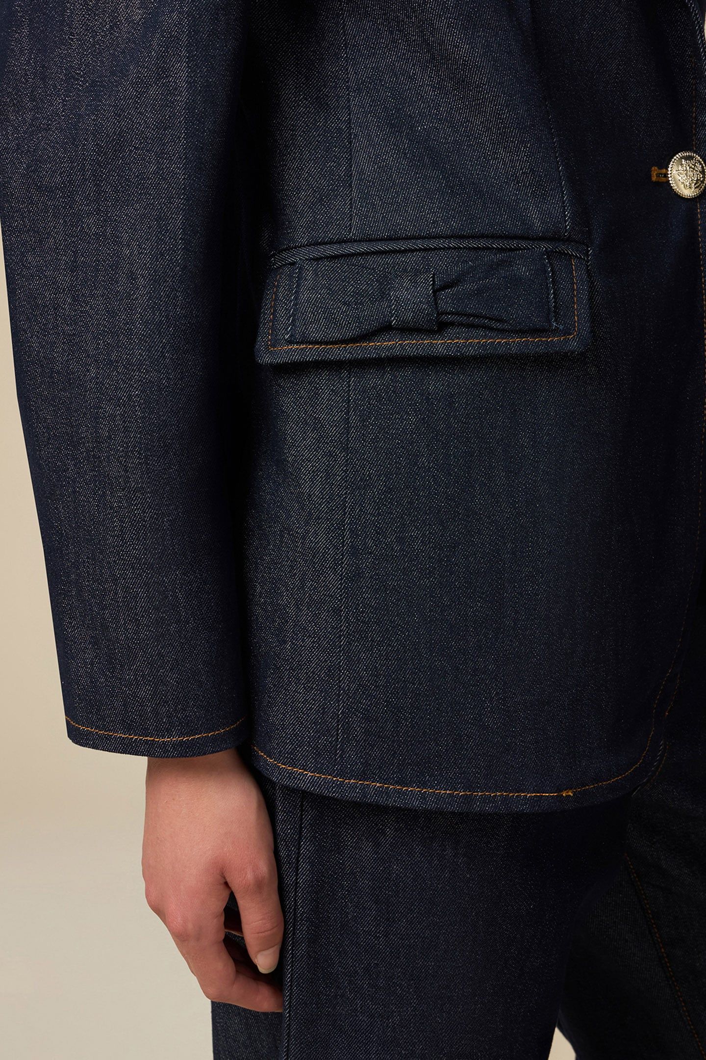 DENIM BLAZER WITH BOWS BLUE 4