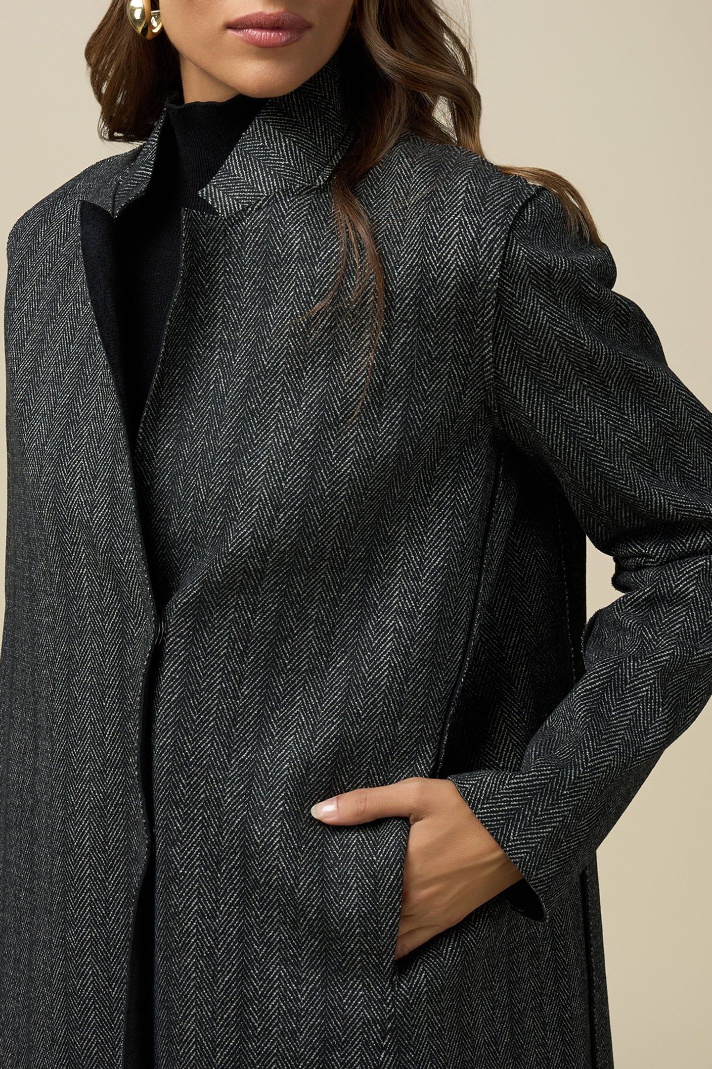 DOUBLE FABRIC MID-LENGTH COAT GREY 4