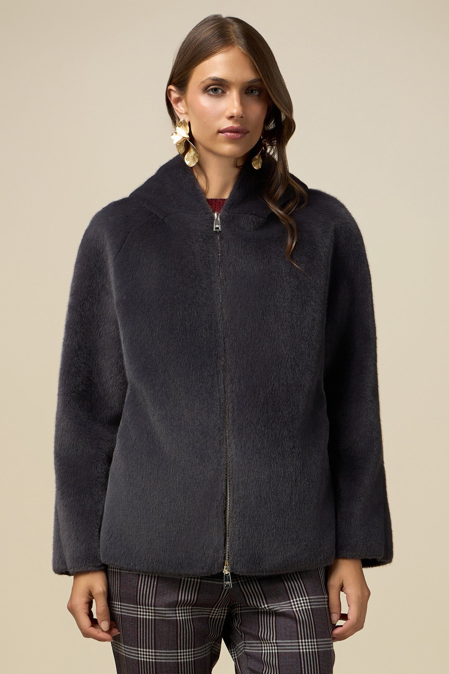 HOODED TEDDY BEAR JACKET GREY 1