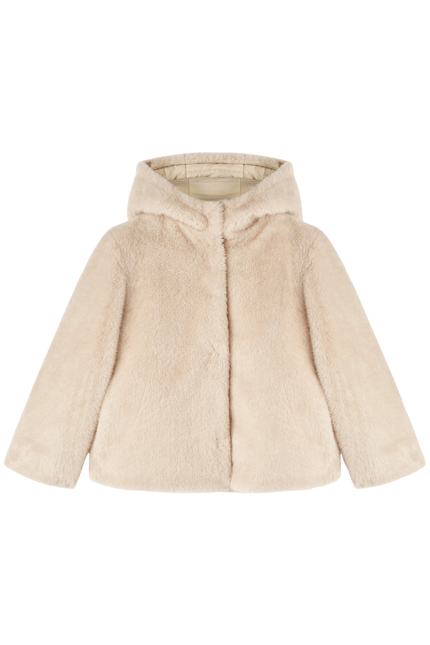 REVERSIBLE TEDDY CAPE WITH HOOD BEIGE 4