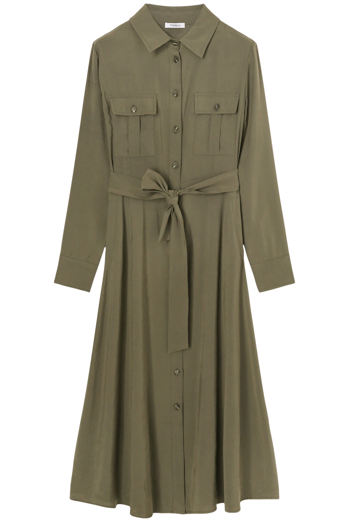 MODAL BLEND CHEMISIER DRESS MILITARY GREEN 3