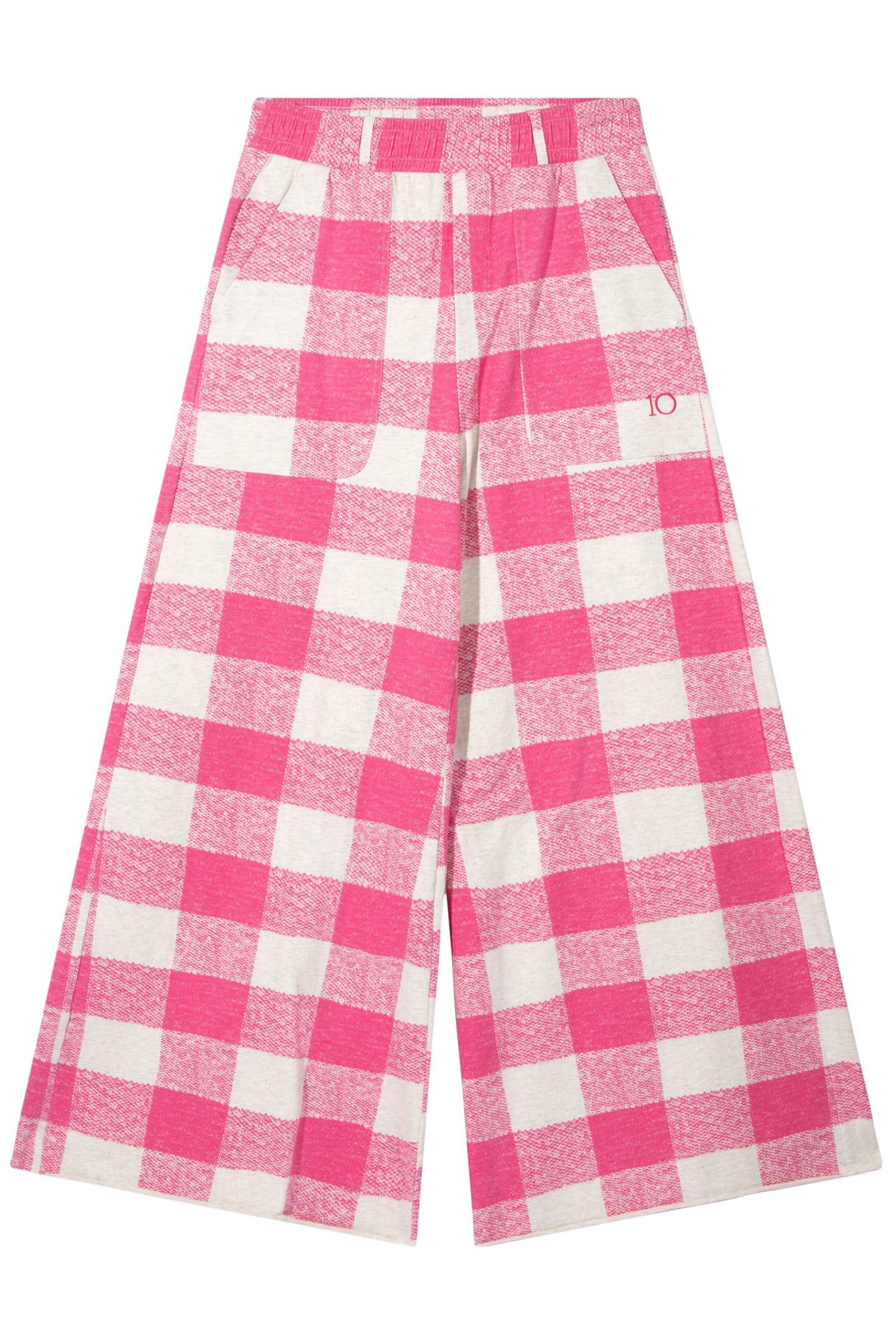 WIDE JOGGER CHECK BRIGHT PINK 4