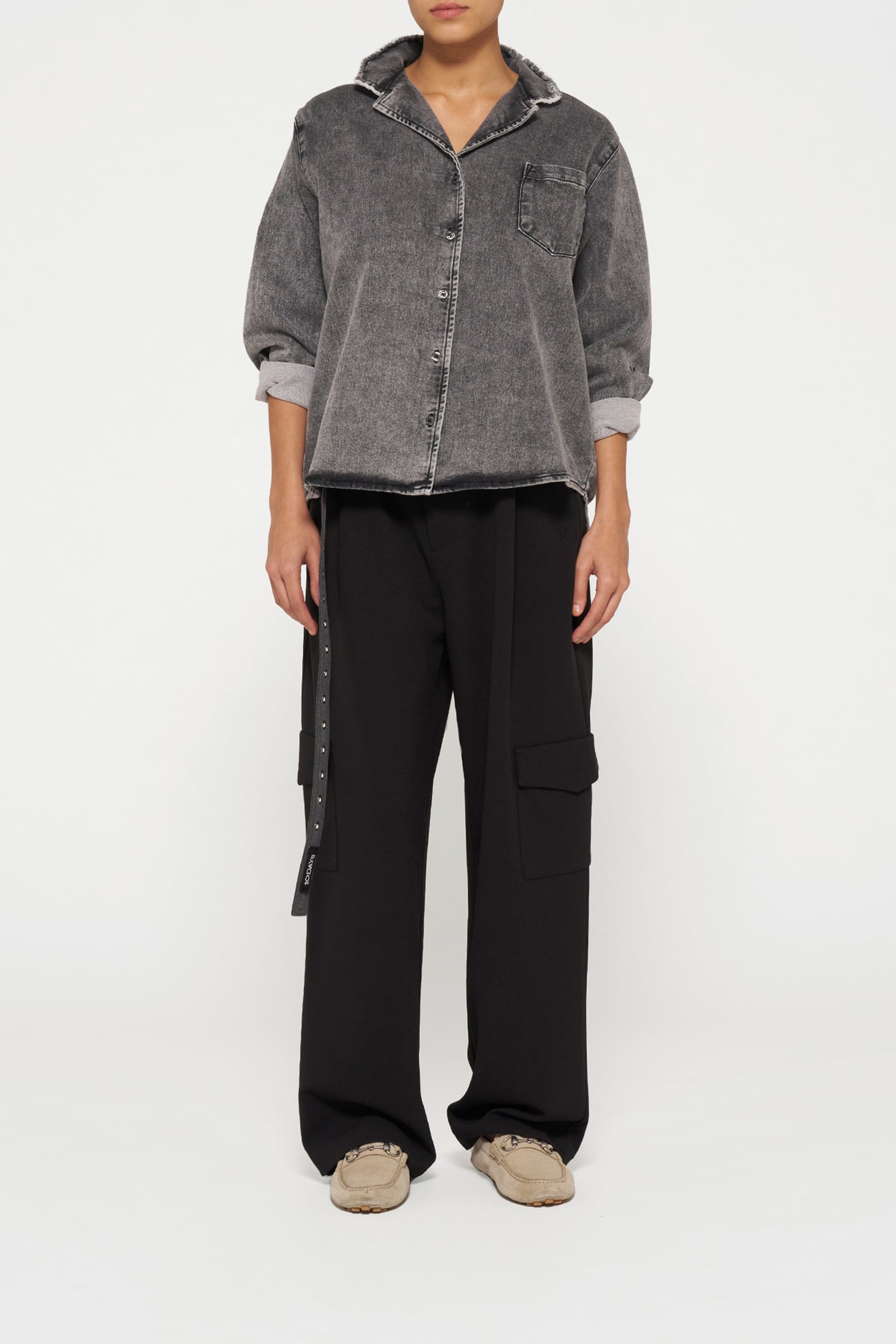 CARGO PANTS CREPE BLACK 6