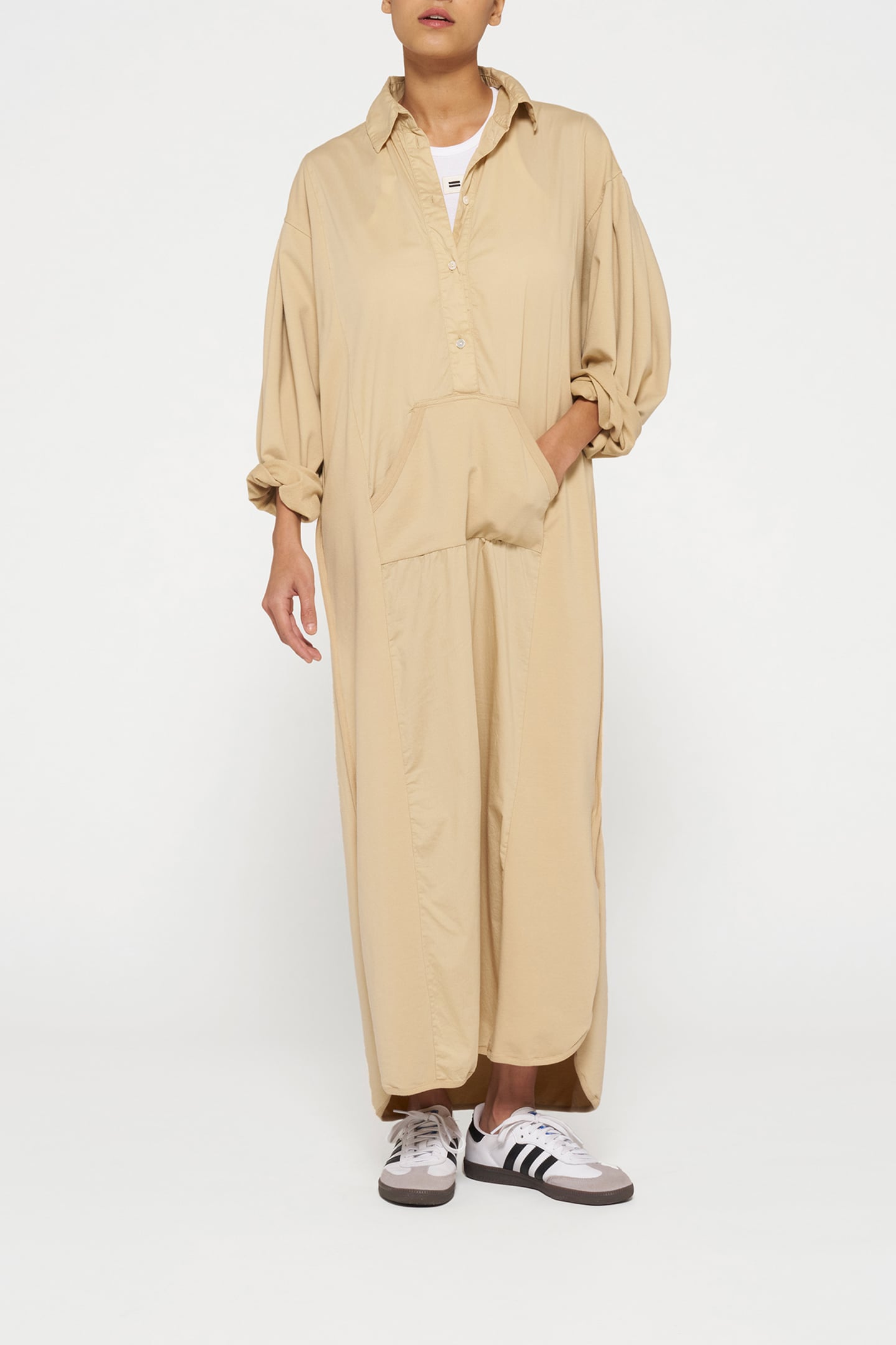 THE BILLIE DRESS POPLIN LIGHT LATTE 1