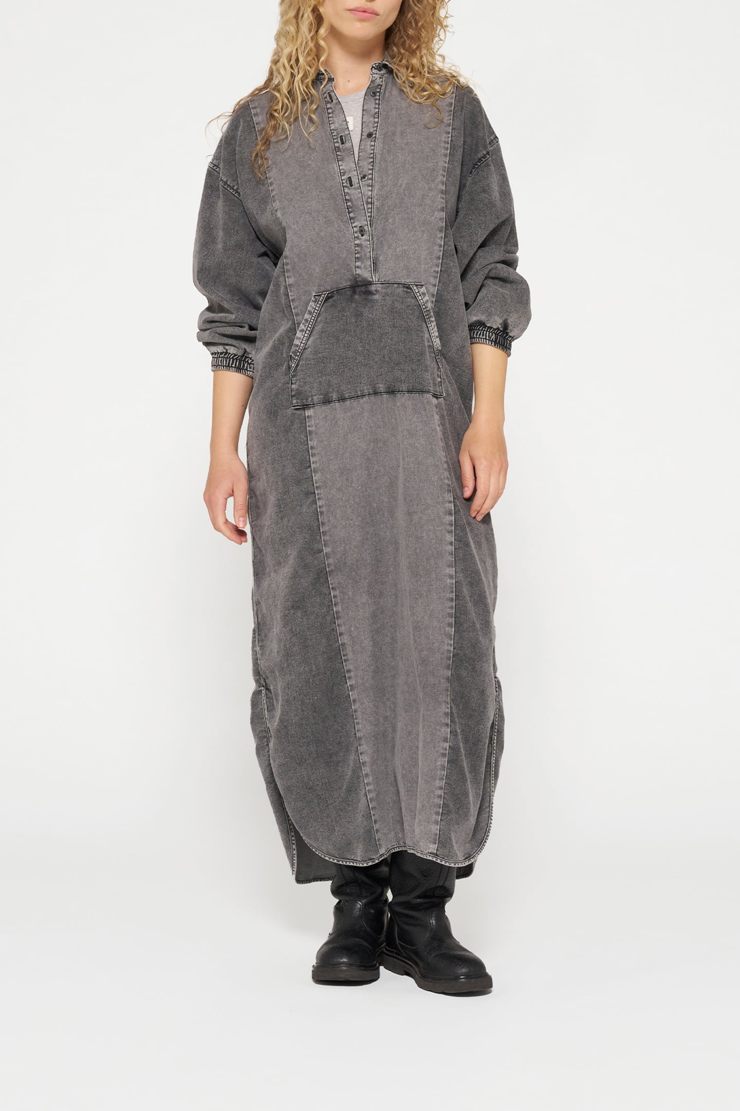 THE BILLIE DRESS JOG DENIM BLACK 1