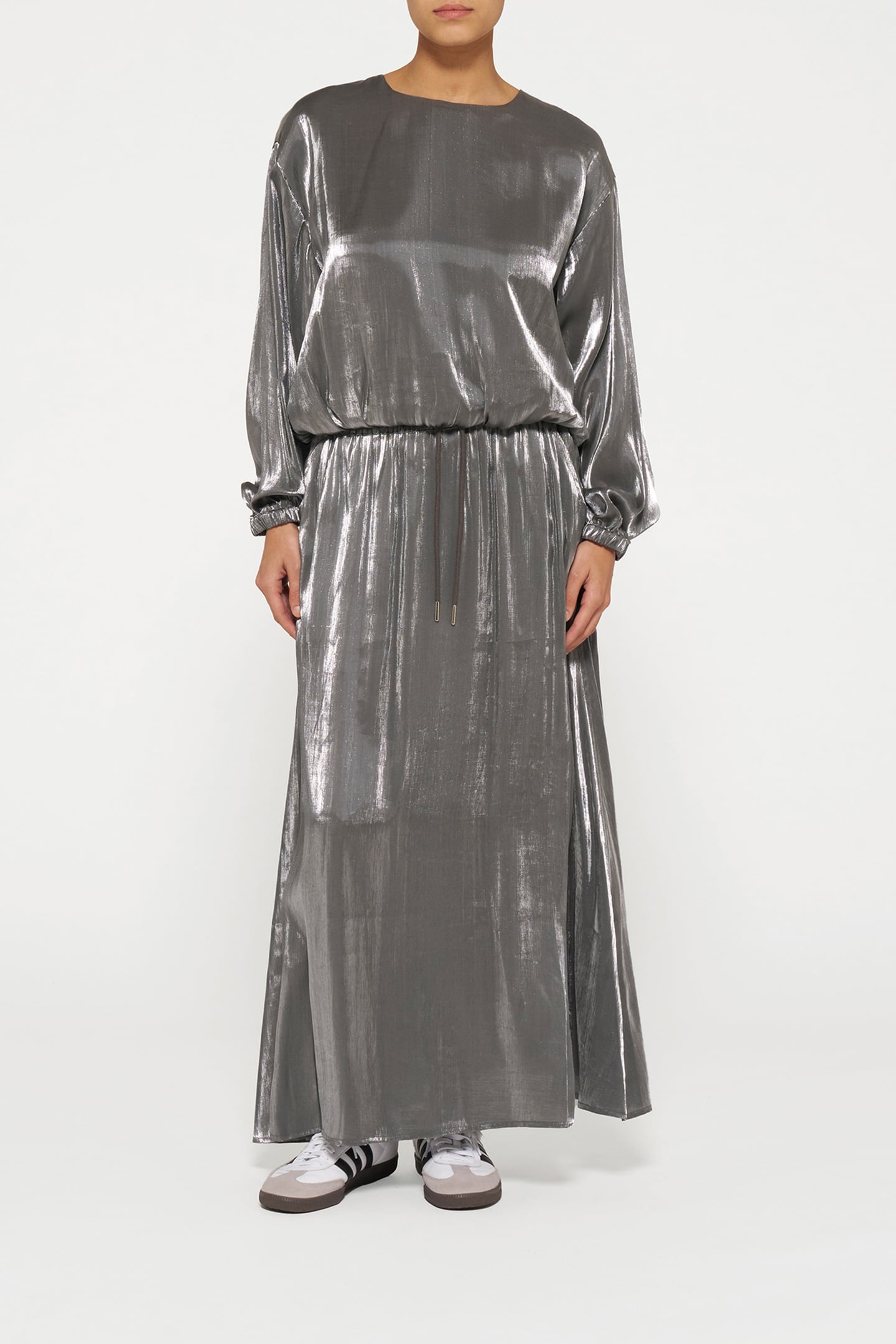 SHINY BALLOON BLOUSE SILVER 2