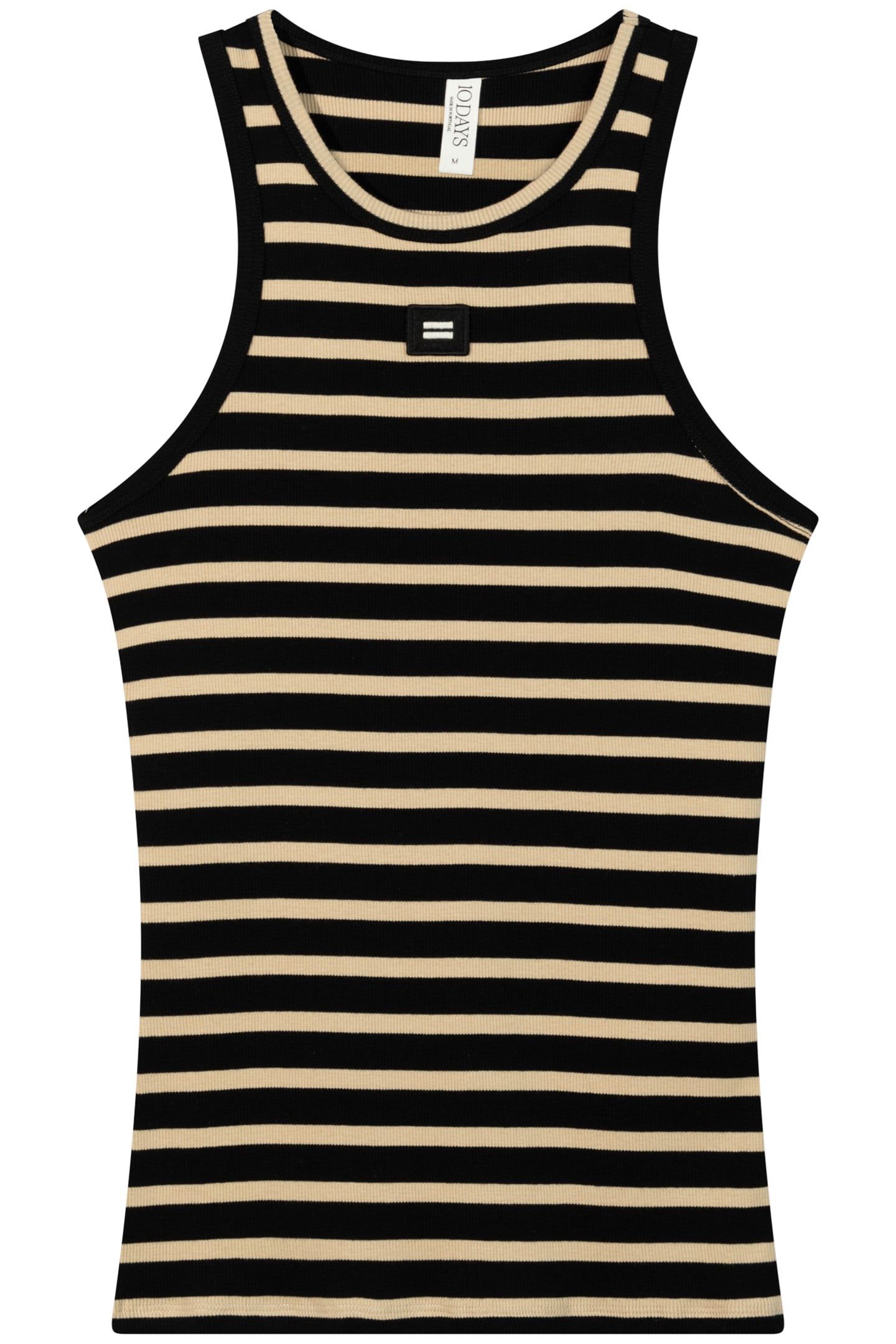 TANK TOP RIB STRIPES BLACK/LIGHT LATTE 4