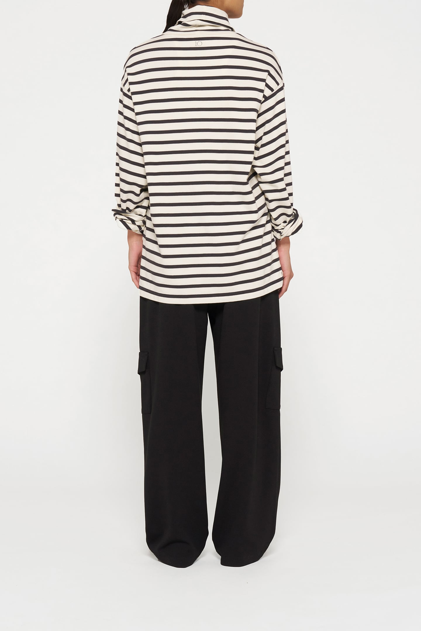 LONGSLEEVE COLL TEE STRIPES LIGHT NATURAL/GREY RAVEN 3