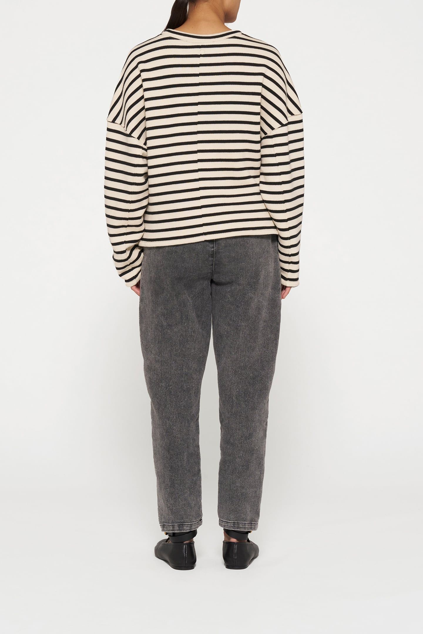 SWEATER SMOCK STRIPES LIGHT NATURAL/BLACK 3