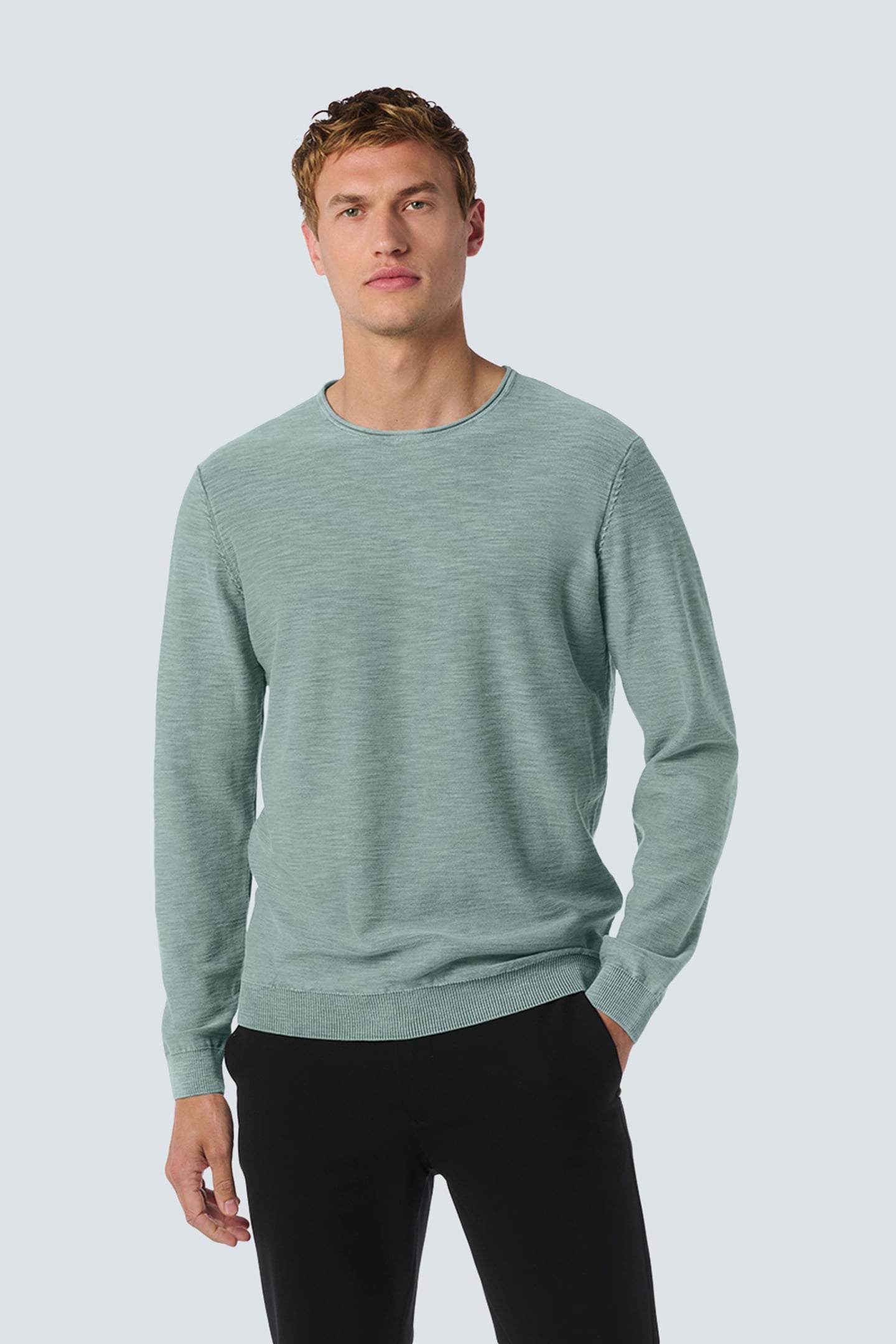 PULLOVER CREWNECK GARMENT DYED + STONE WASHED CLOUD 1