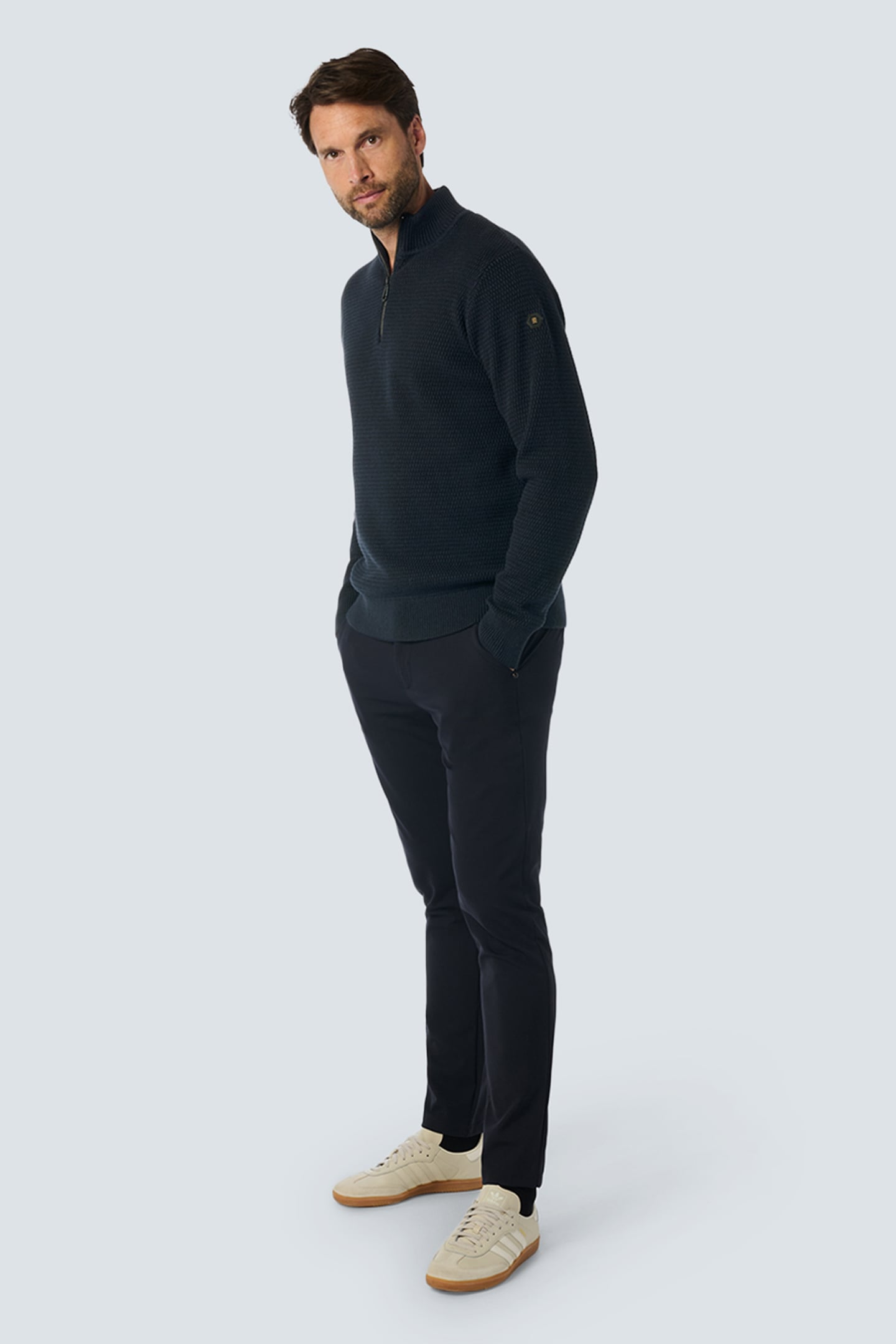 PULLOVER HALF ZIPPER 2 COLOURED MELANGE NIGHT 5