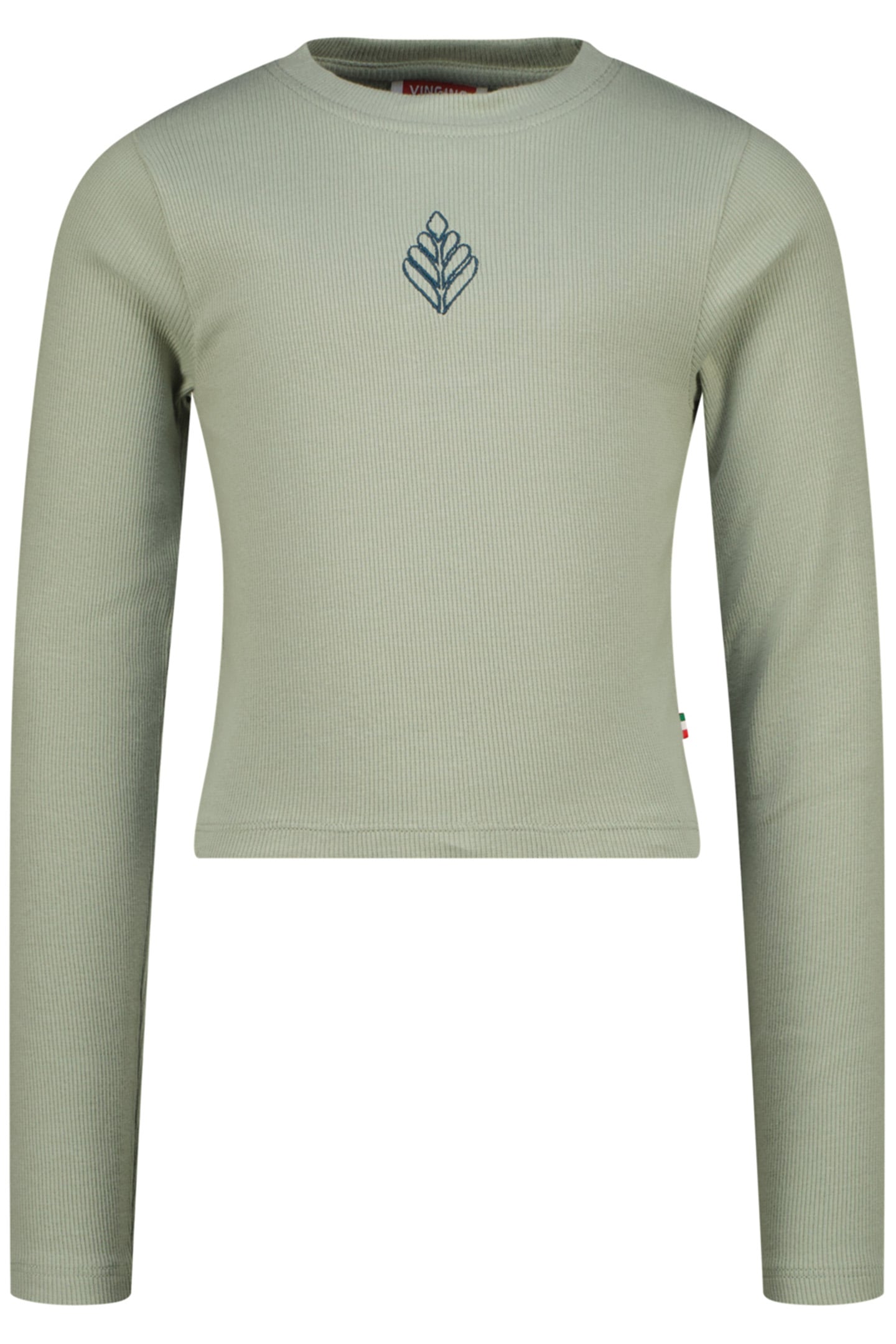 GIRLS G-BASIC-CROP RIB LONGSLEEVE SINGLET JADE GREEN 1