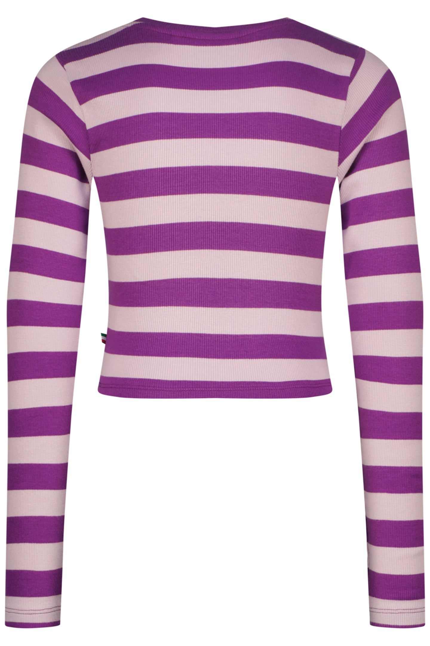 GIRLS G-BASIC-CROP RIB STRIPE SINGLET GLOSS LILAC 2